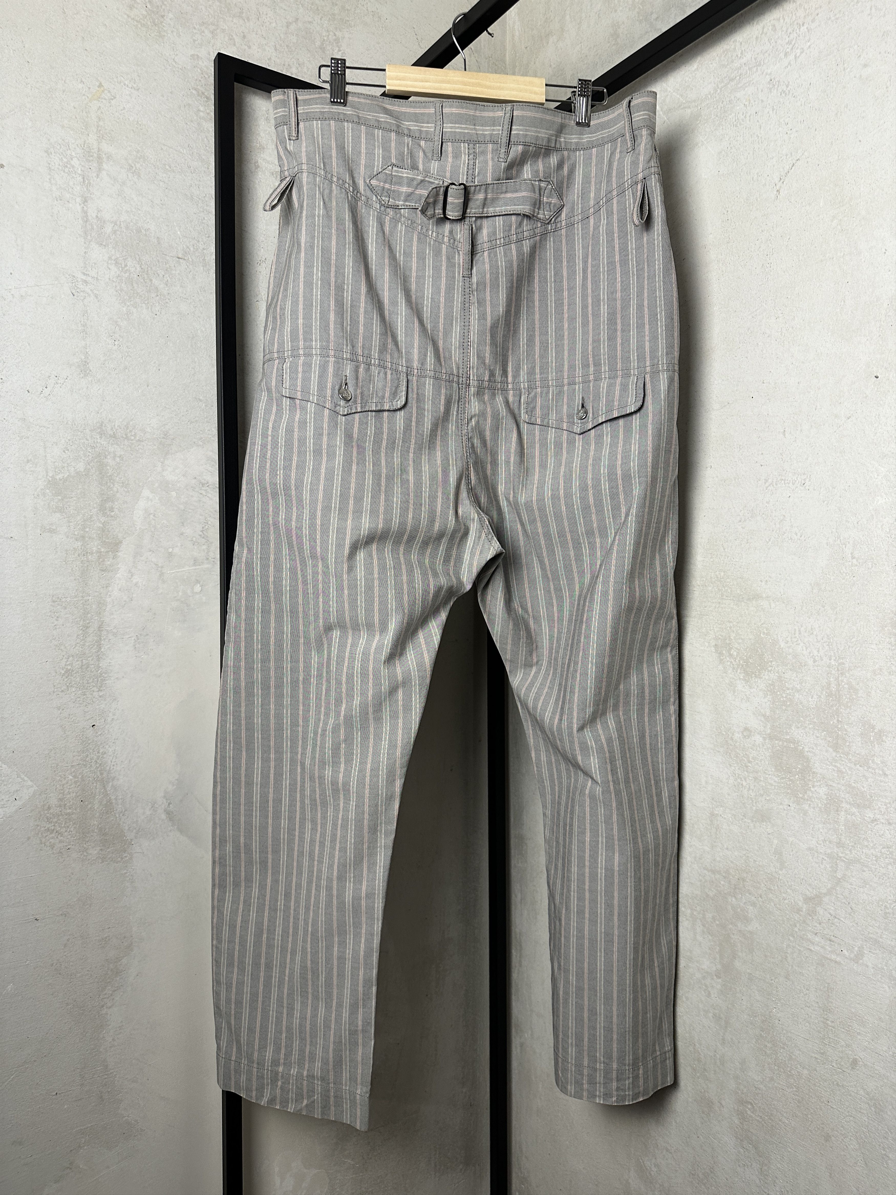 Vivenne Westwood Man High Waist Grey Striped Pants
