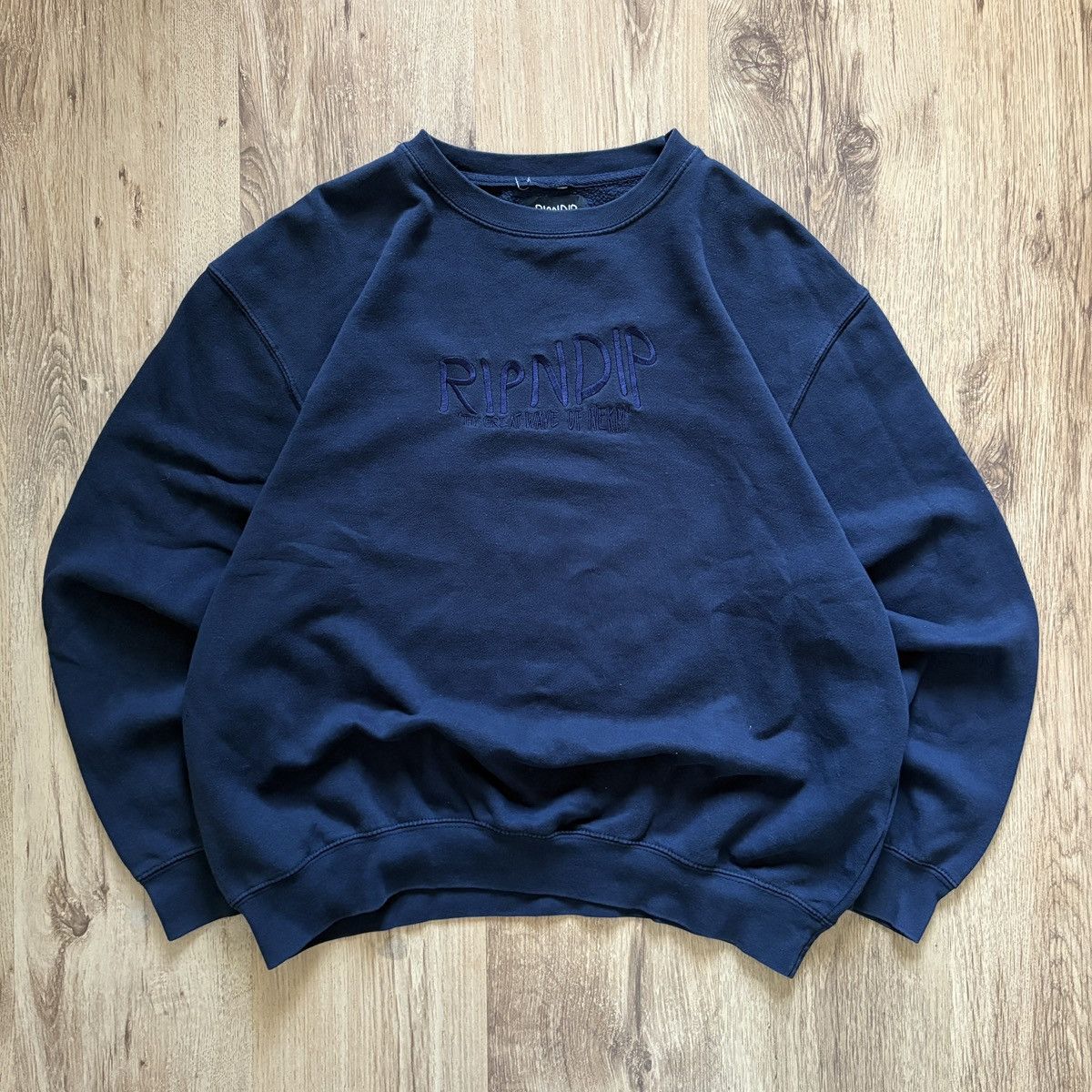 RIPNDIP Y2K Skater Navy RIPNDIP Great wave of nerm graphic sweater Size US L / EU 52-54 / 3 - 2 Thumbnail