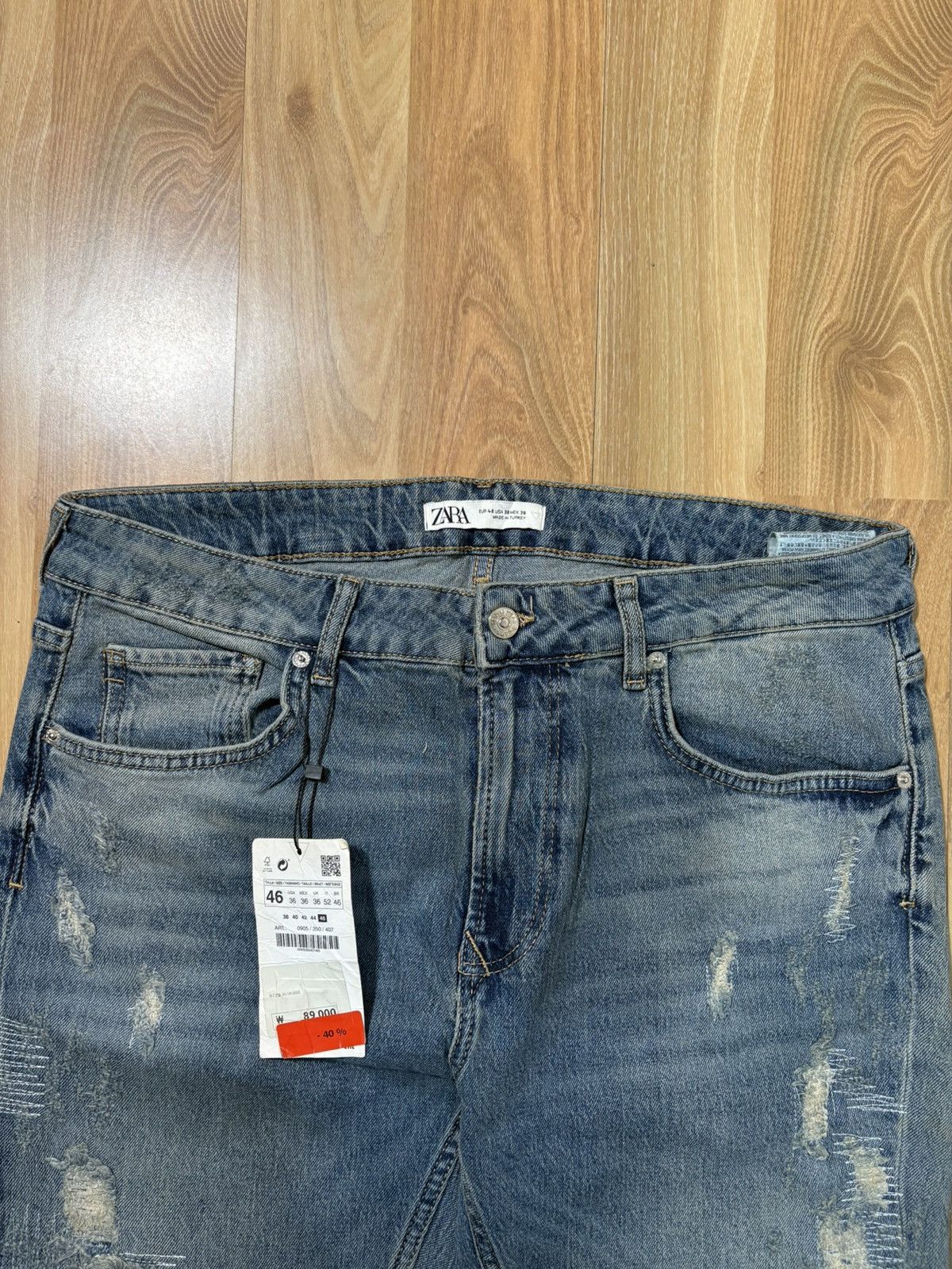 Zara ZARA MAN Denimwear Distressed Slim Jeans - Size 36 (NWT) Size US 36 / EU 52 - 7 Thumbnail