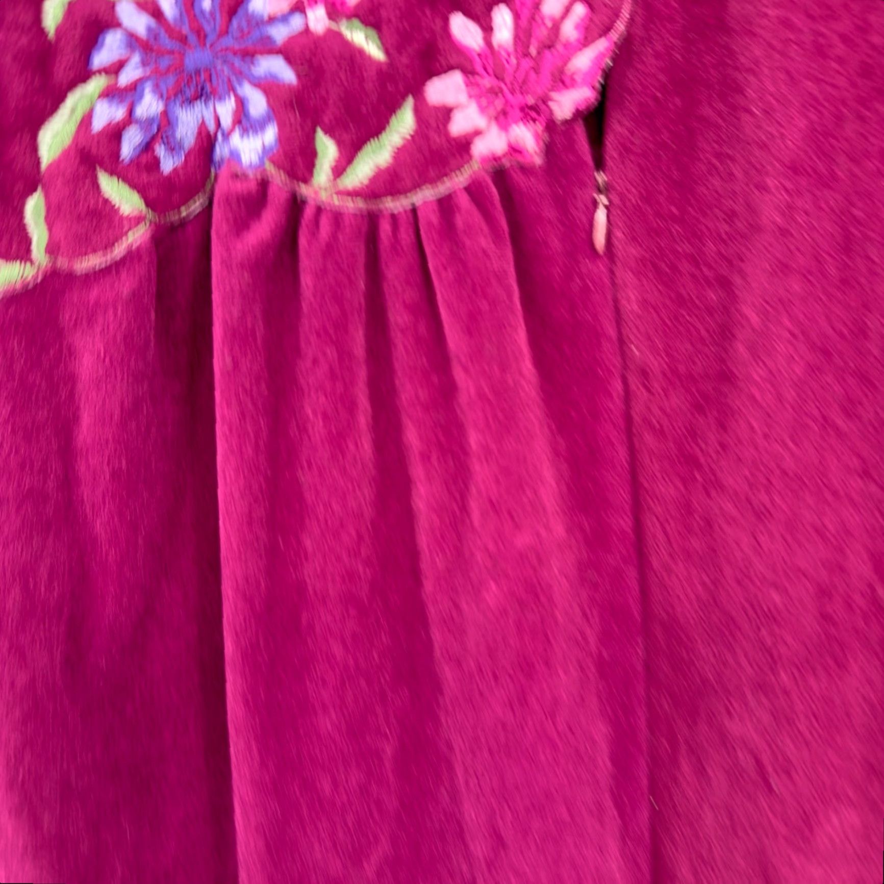 Vintage VINTAGE Vanity Fair Velour Fleece Zip Long Robe Petite M Housecoat Pocket Floral Pink 1980s Mens Size ONE SIZE - 6 Thumbnail