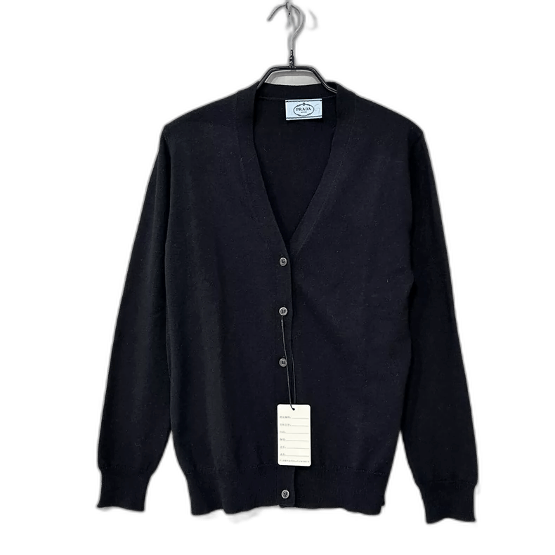 Prada Black Wool Knit Cardigan by Prada-2506 Size US S / EU 44-46 / 1 - 1 Thumbnail