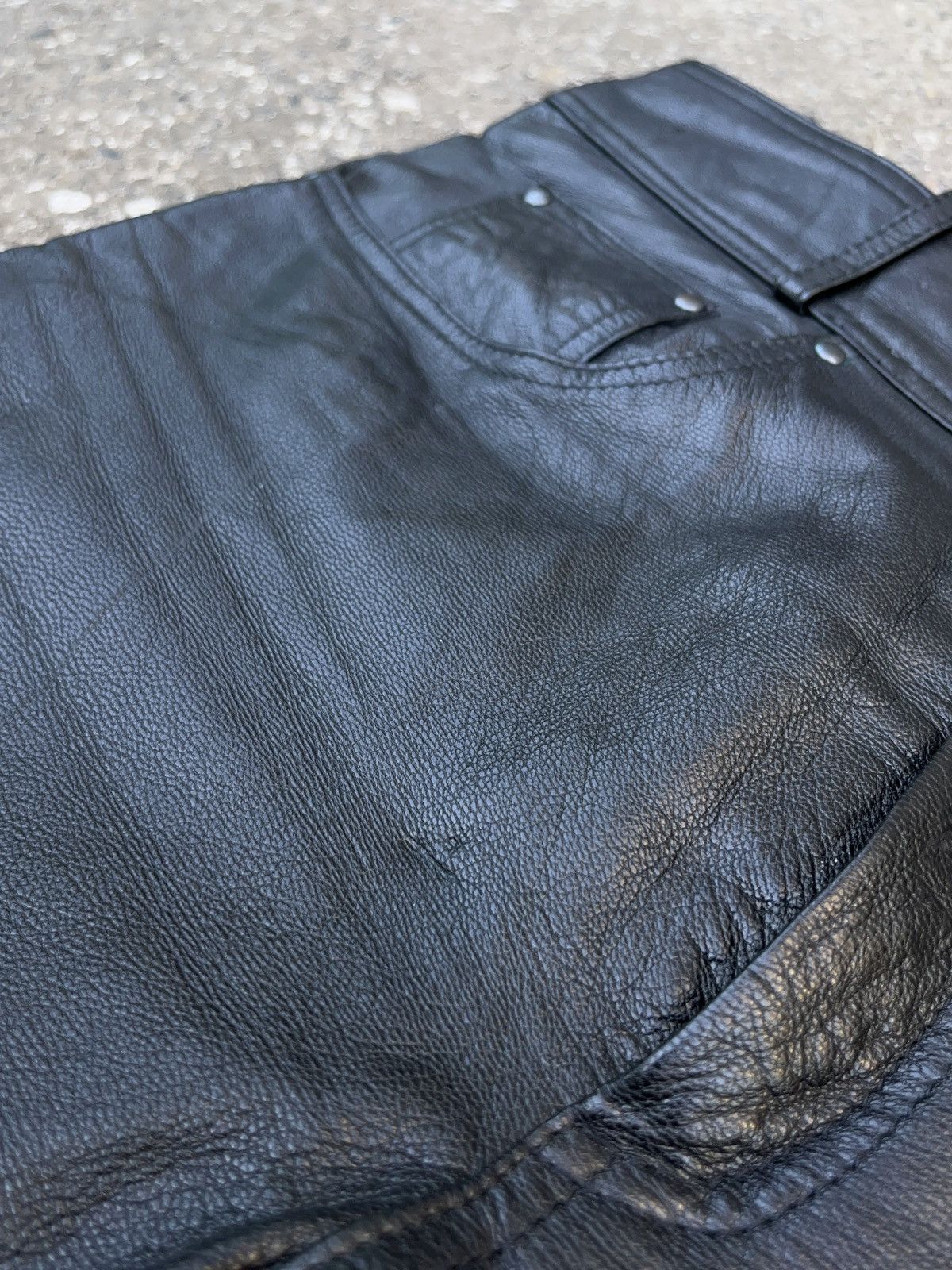 Genuine Leather Vintage Louis Real Leather Pants Kanye West Style Size US 32 / EU 48 - 6 Thumbnail
