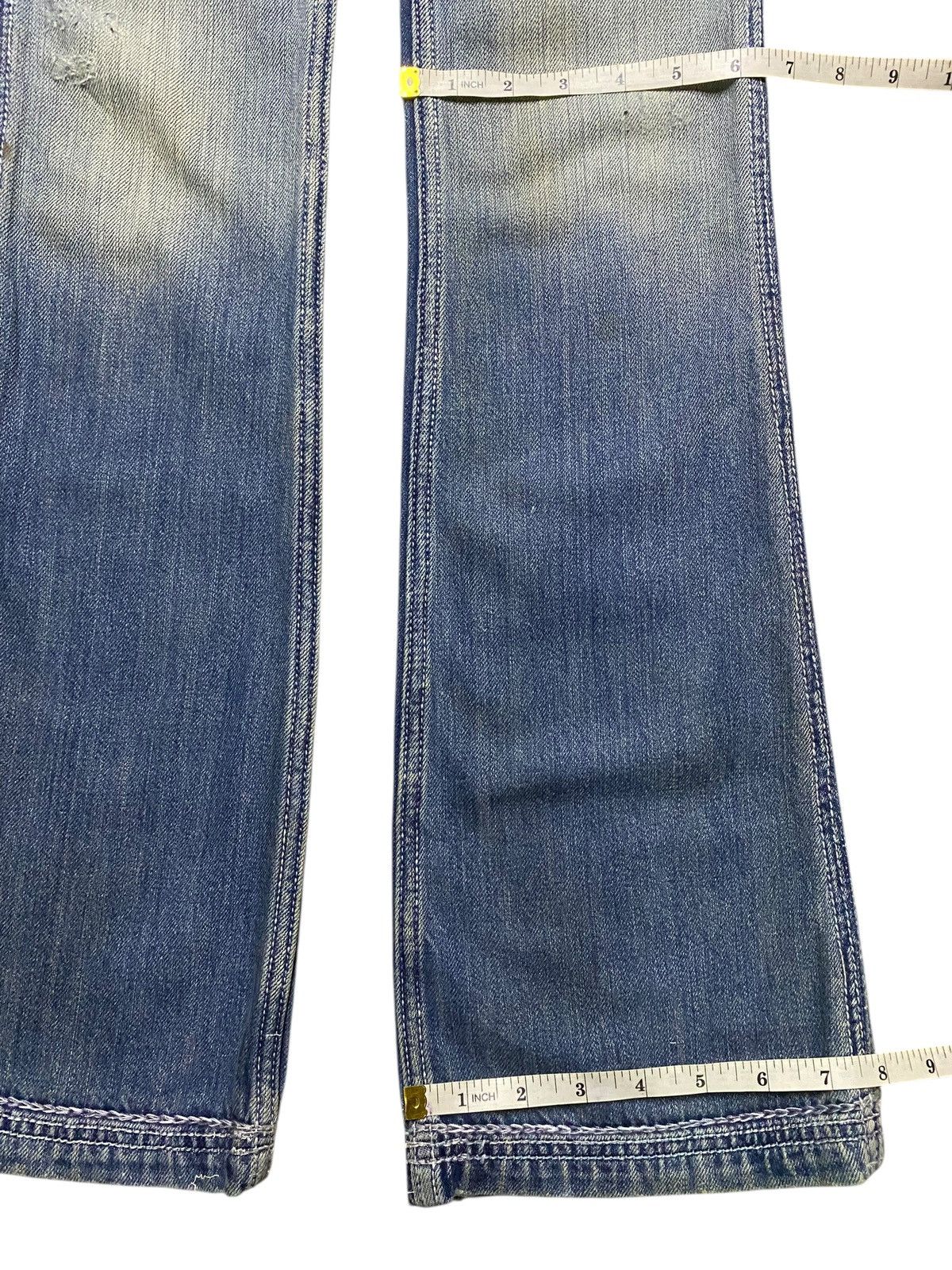 If Six Was Nine Japanese Brand Elvis Distressed Embroidery Flare Jeans Size 27" / US 4 / IT 40 - 15 Thumbnail