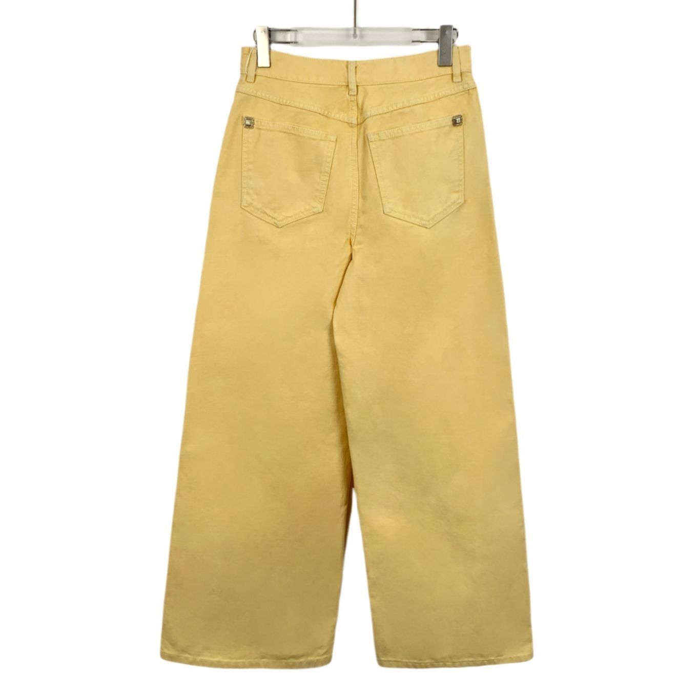 Chanel Chanel Yellow Cotton Wide-Leg Trousers With Decorative Butto Size 38" / US 16 / IT 52 - 8 Thumbnail