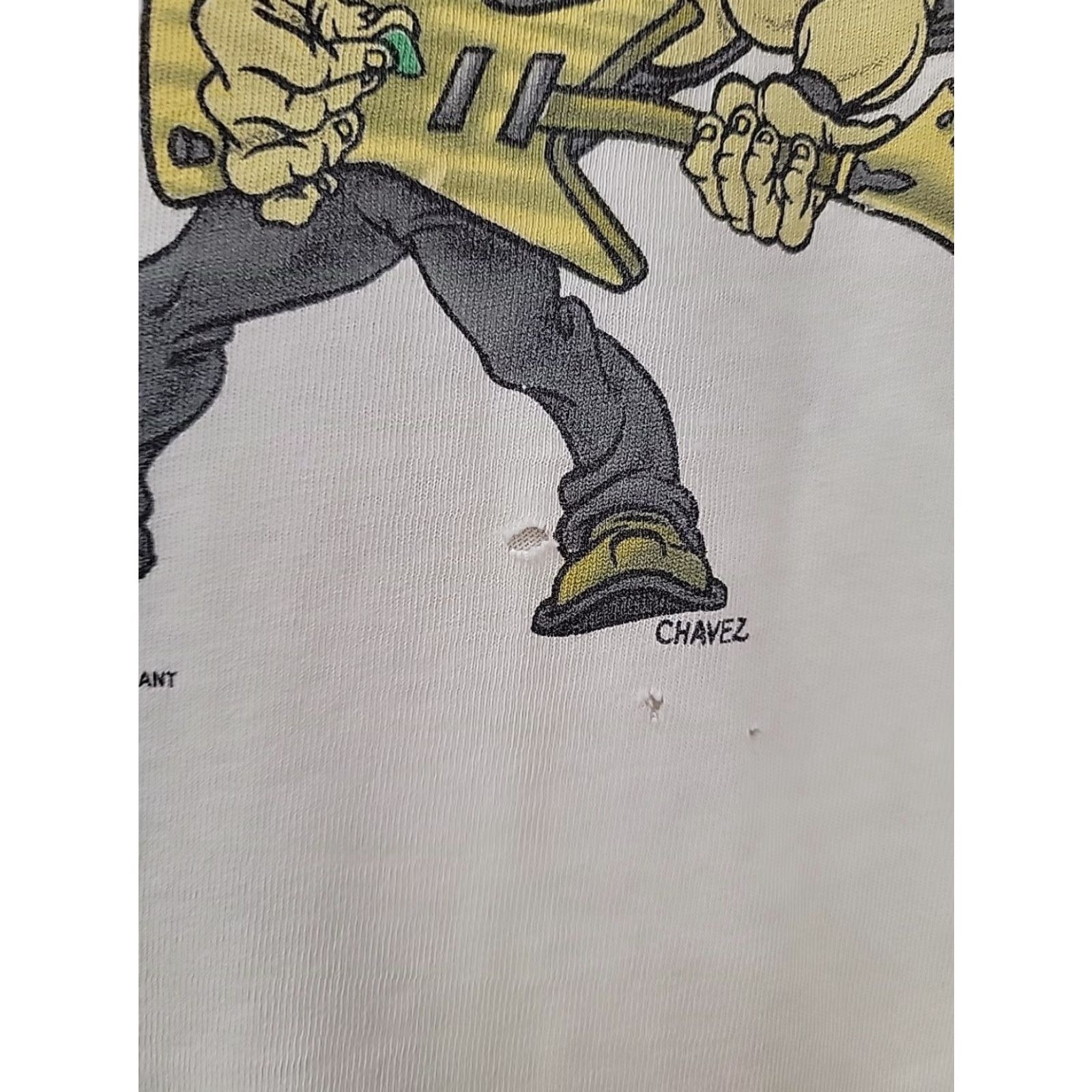 Vintage Vintage Metallica Mens L Graphic T-Shirt Metal Load Tour Cartoon 1990s White 100% Cotton Short Sleeve Size L Unisex Giant Size US L / EU 52-54 / 3 - 3 Thumbnail
