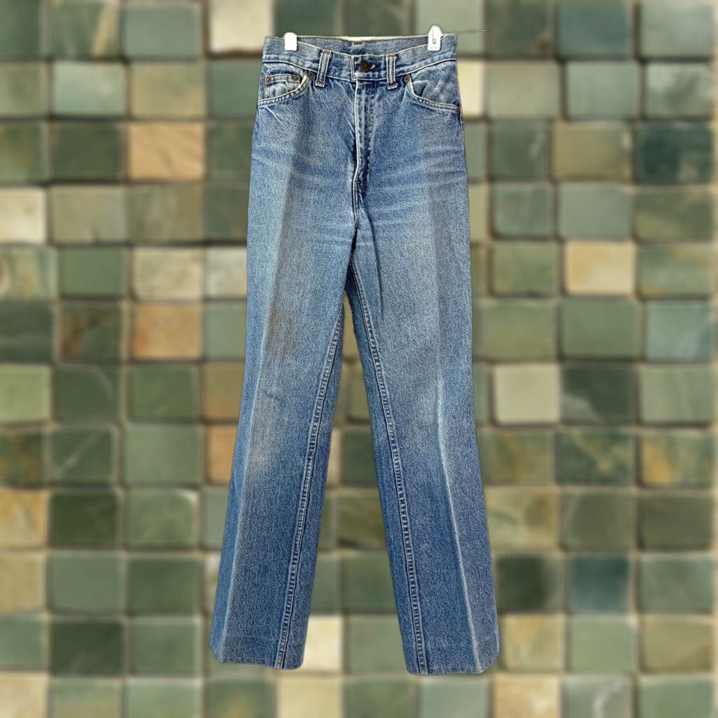 Levi's VINTAGE Levi's Levi Strauss Big E Maroon Tag Altered Jeans 24 x 29.5 Blue 1970s Rockabilly Mens Size 42" / US 20 - 1 Thumbnail