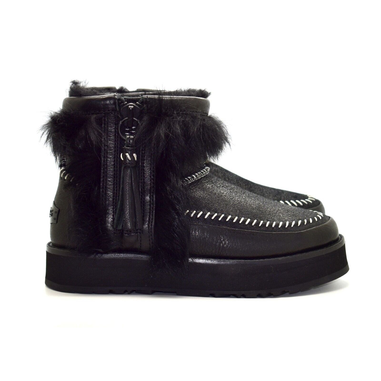 Ugg C0 UGG Black Toscana Sheepskin Fluff Punk Boots 1102950 Sz 6 Size US 6 / IT 36 - 2 Thumbnail