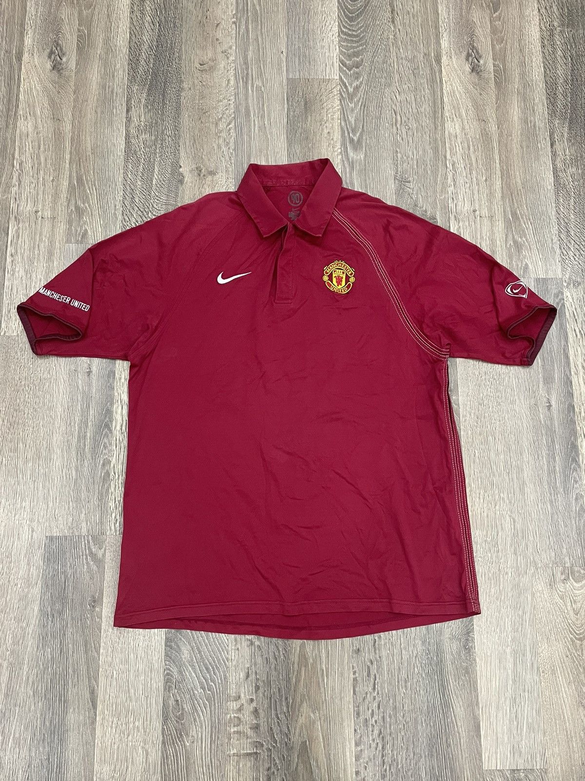 Nike × Vintage Vintage Nike Total 90 FC Manchester United Polos Tee Shirt Size US L / EU 52-54 / 3 - 1 Thumbnail
