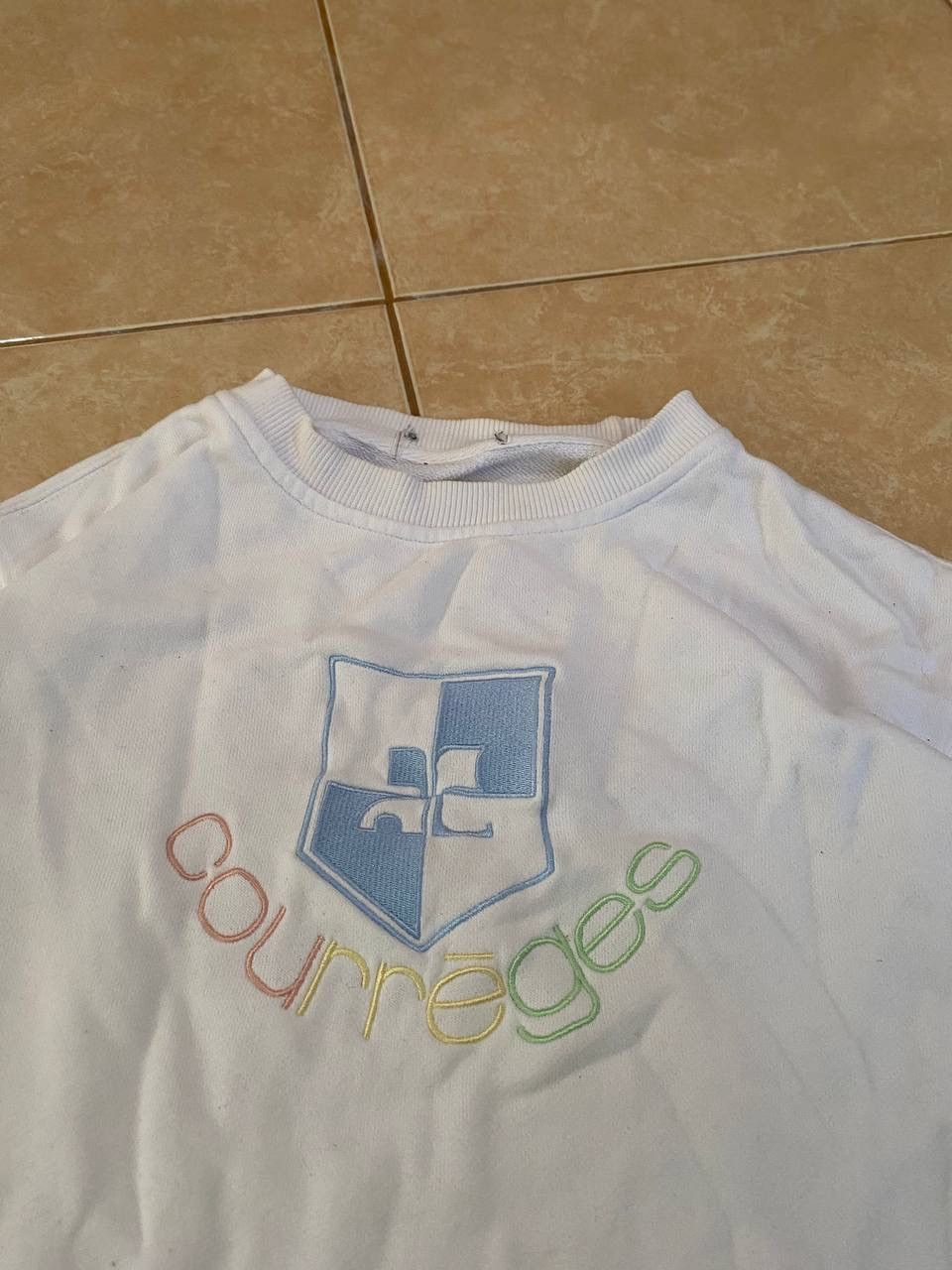 Courreges Vintage Courreges Embroidered Logo Sweatshirt Size S / US 4 / IT 40 - 2 Thumbnail