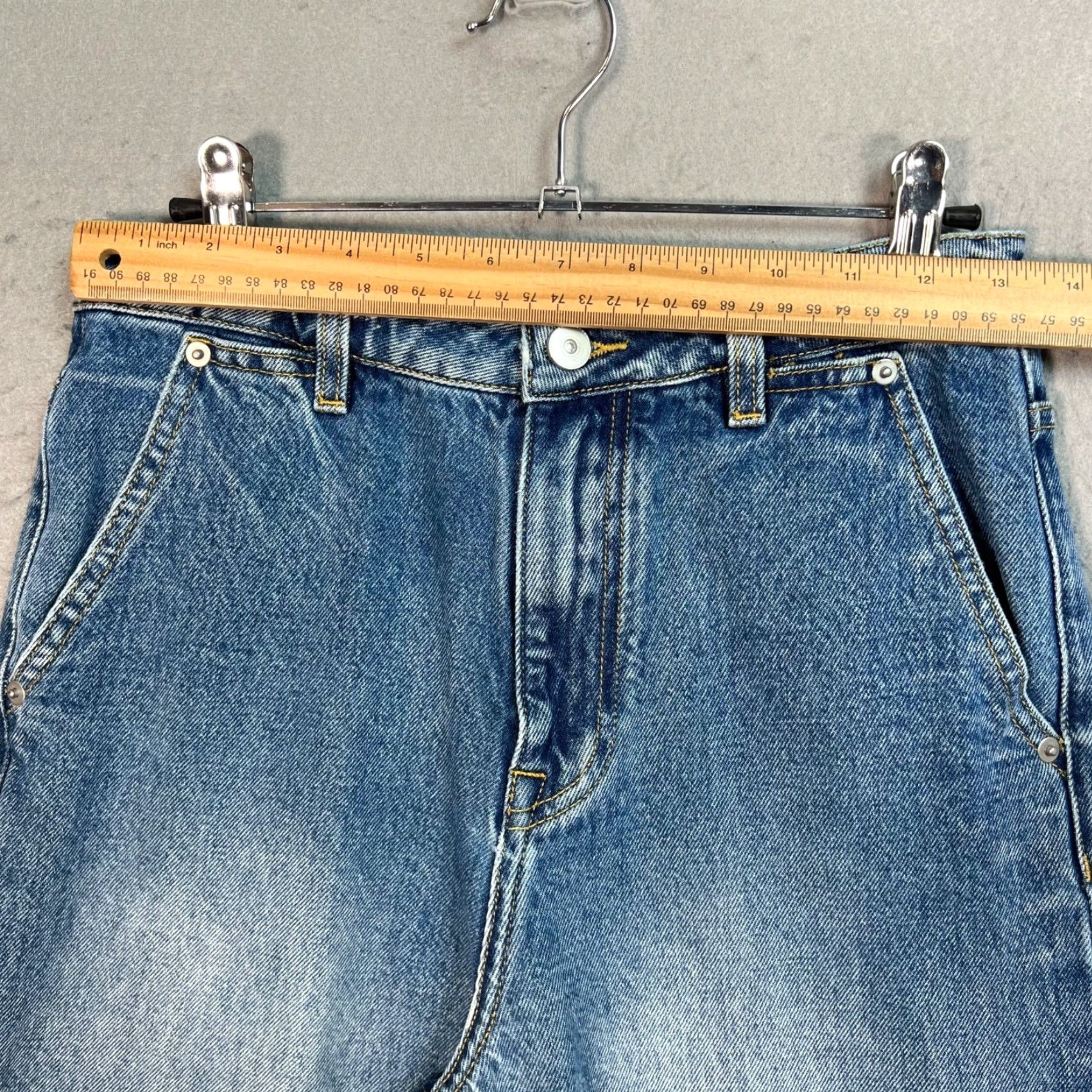 Denime Tageechita Women's Jeans Denim Blue Cotton Mid-Rise Straight 29 In Inseam Size M Size 32" / US 10 / IT 46 - 6 Thumbnail