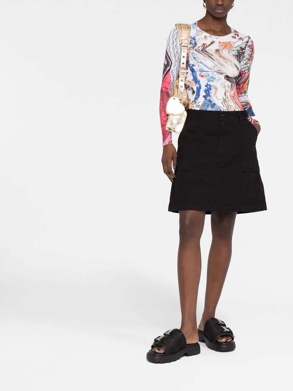 Balenciaga o1y0625 Mini Skirt in Black Size 26" / US 2 / IT 38 - 6 Thumbnail