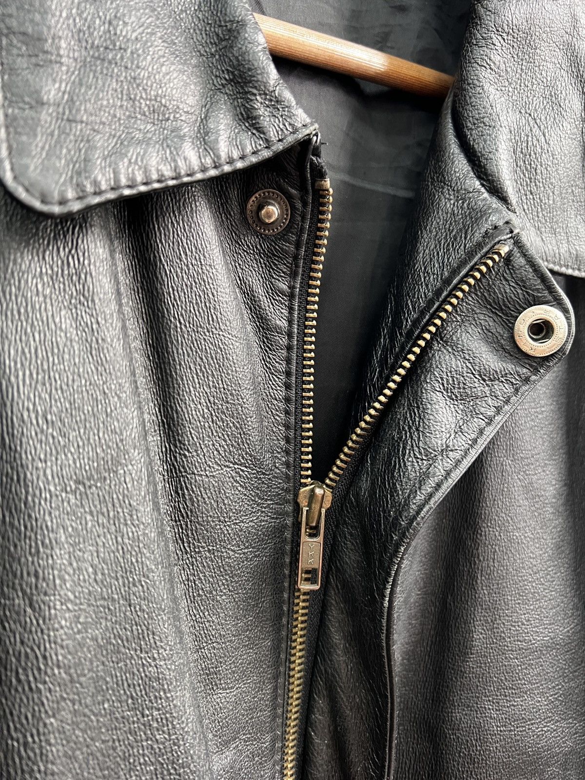 Vintage Retro 90s schott style aviator jacket leather TEXAS Size US L / EU 52-54 / 3 - 6 Thumbnail