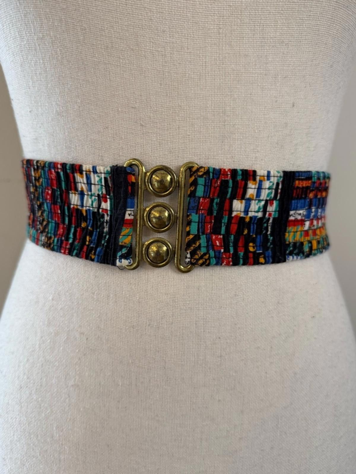 Other Boho multicolored versatile stretch belt gold tone hooks Size ONE SIZE - 1 Thumbnail