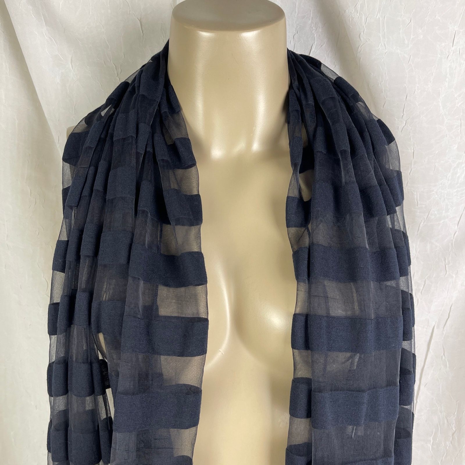 Steve Madden Steve Madden Sheer Striped Infinity Scarf Semi-Sheer Snood Size ONE SIZE - 3 Thumbnail