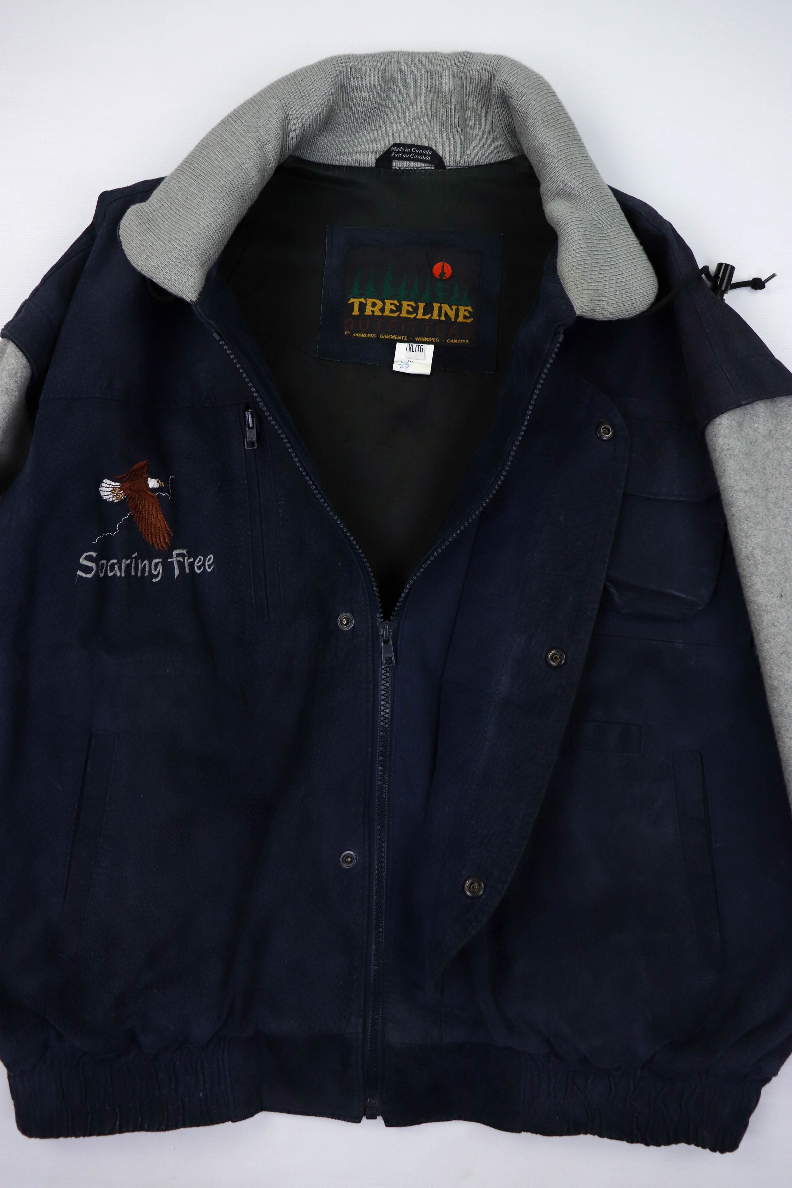 Vintage 90s Vintage Peerless Garments SuedeWool Embro Varsity Jacket Size US XL / EU 56 / 4 - 13 Thumbnail