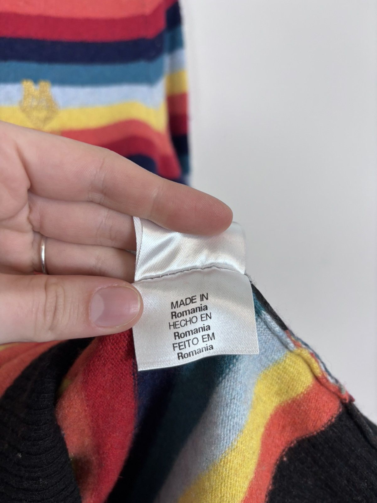 Love Moschino Love Moschino Women’s Rainbow Striped Wool Cashmere Sweater Size S / US 4 / IT 40 - 14 Thumbnail