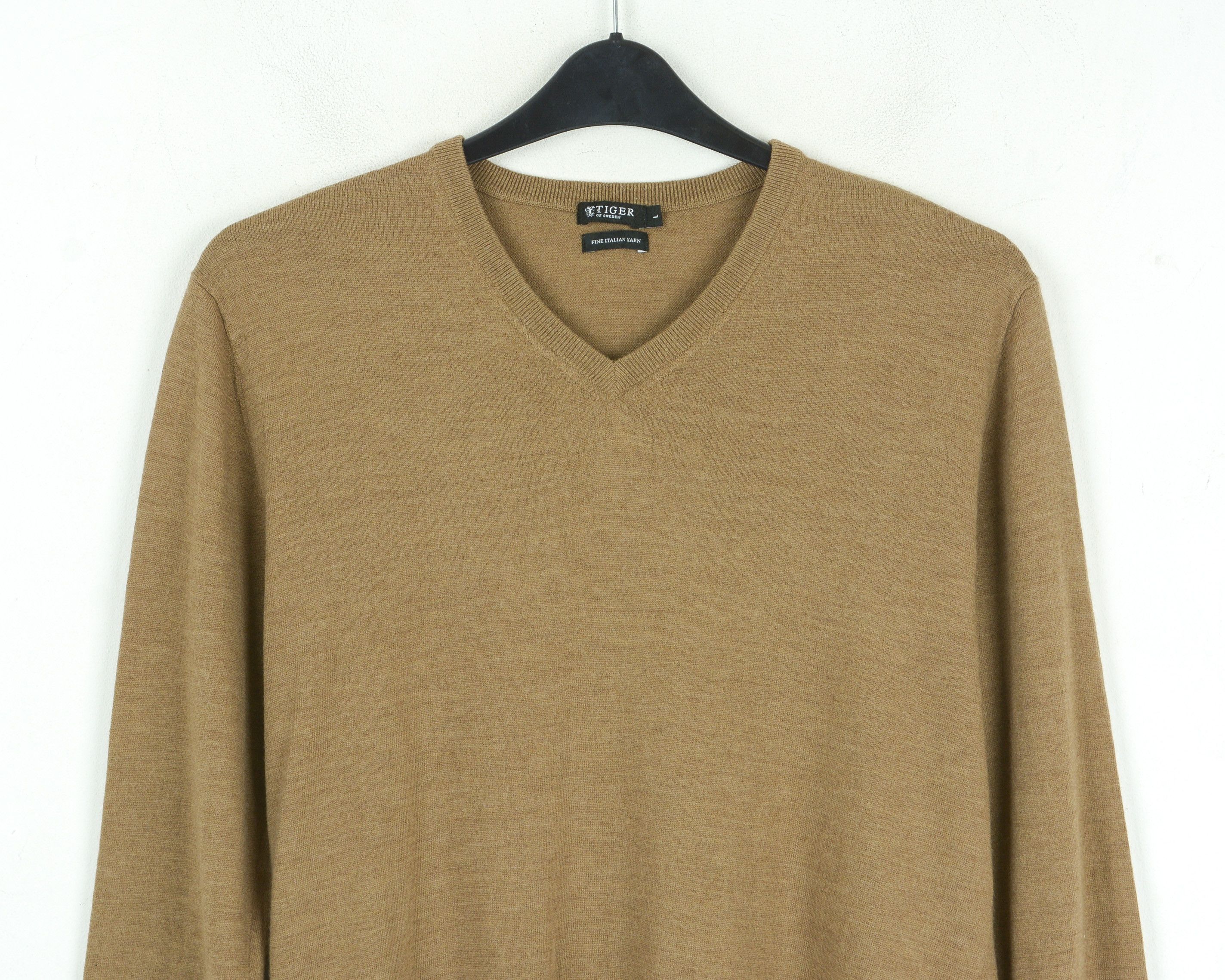 Tiger of Sweden 'RAEL' Fine Italian Wool Sweater L Pullover Jumper Brown Size US L / EU 52-54 / 3 - 2 Thumbnail