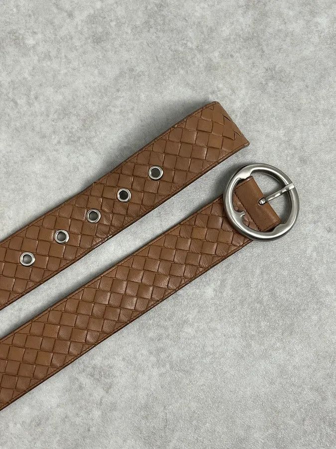 Bottega Veneta Bottega Veneta Brown Woven Leather Belt Size ONE SIZE - 4 Thumbnail