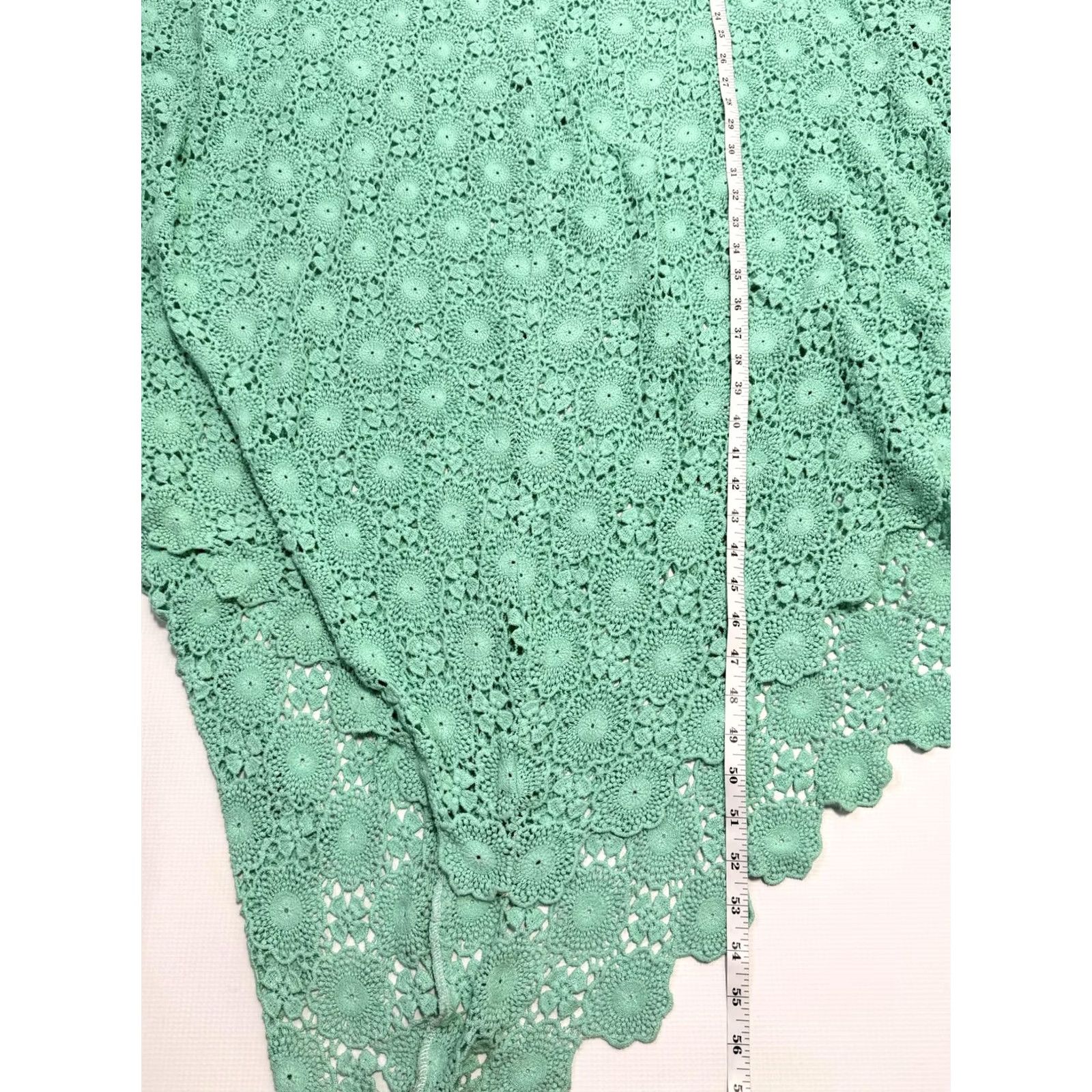 Vintage 6 Shore Road By Pooja Southbay Lace Cover Up Green Crochet Beach Womens Small Size ONE SIZE - 8 Thumbnail