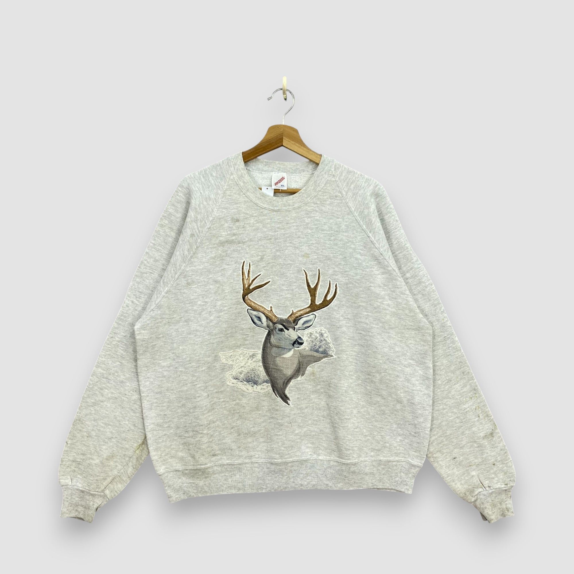 Vintage Vintage 90s Deer Hunting Sweatshirt Wildlife Forest Jumper Size US XL / EU 56 / 4 - 1 Thumbnail