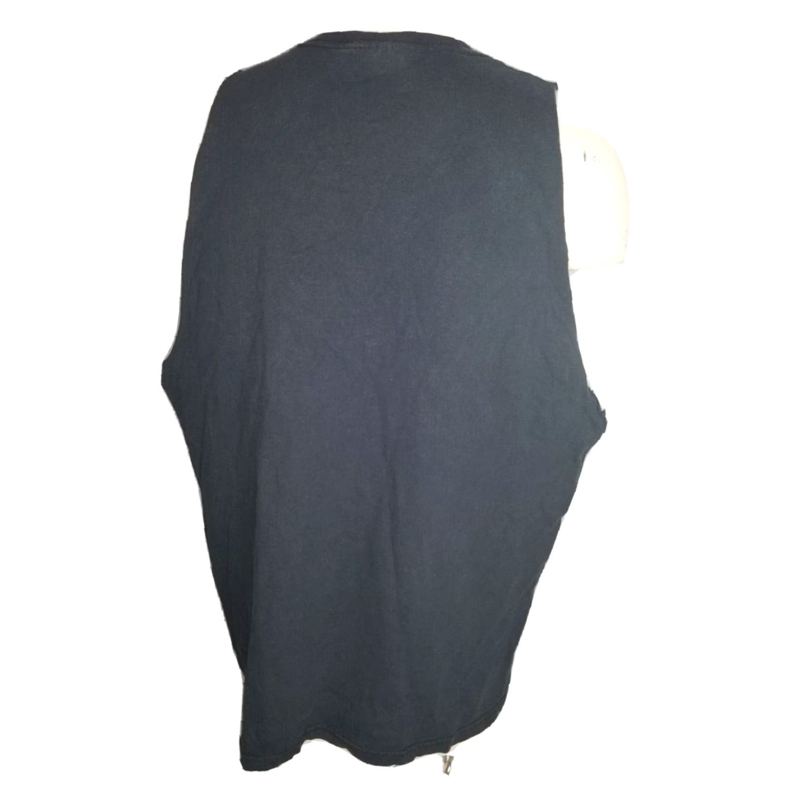 Etro VINTAGE Disturbed Hanes Heavyweight 50/50 Tank Top Mens XL Distressed Black Rock Grunge Tee Band Logo Sleeveless Crew Neck Size US XL / EU 56 / 4 - 3 Thumbnail