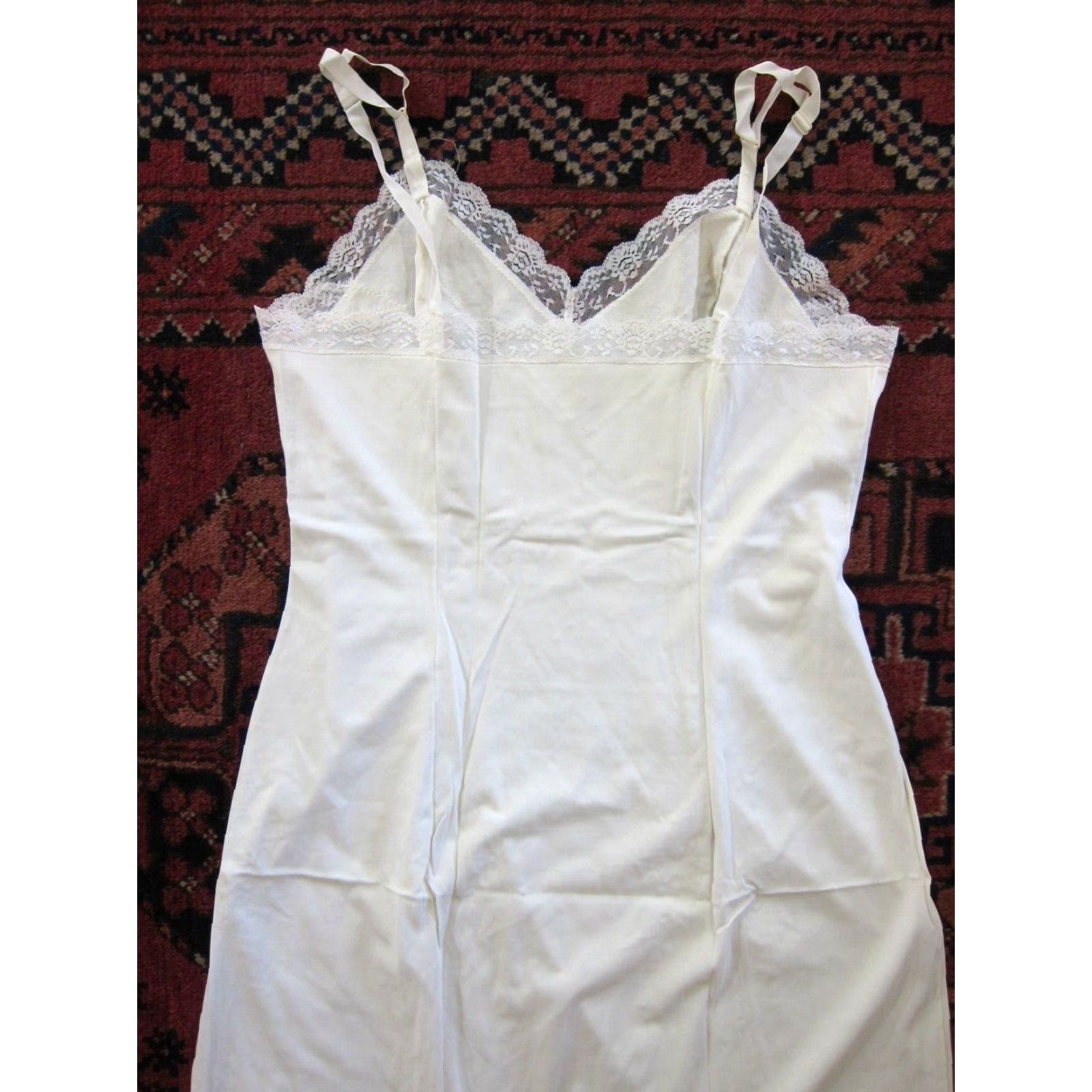 Vintage VINTAGE Shadow Line Ivory Lace Spaghetti Strap Long Slip Nightgown Dress 36MS Size M / US 6-8 / IT 42-44 - 7 Thumbnail