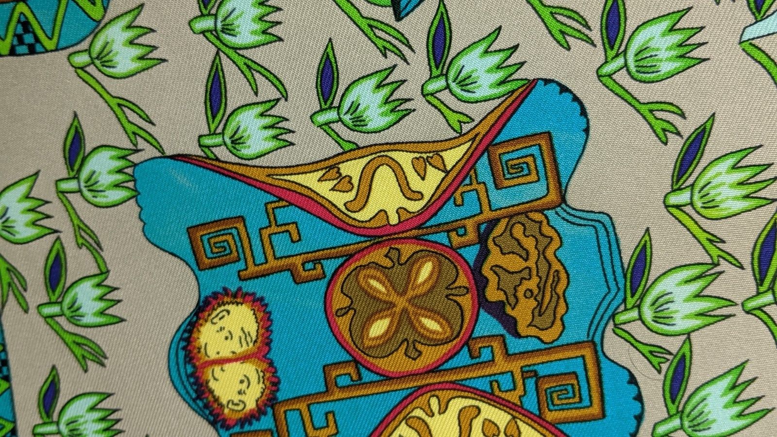 Hermes Hermes Art des Steppes by Annie Faivre Silk Scarf Size ONE SIZE - 8 Thumbnail