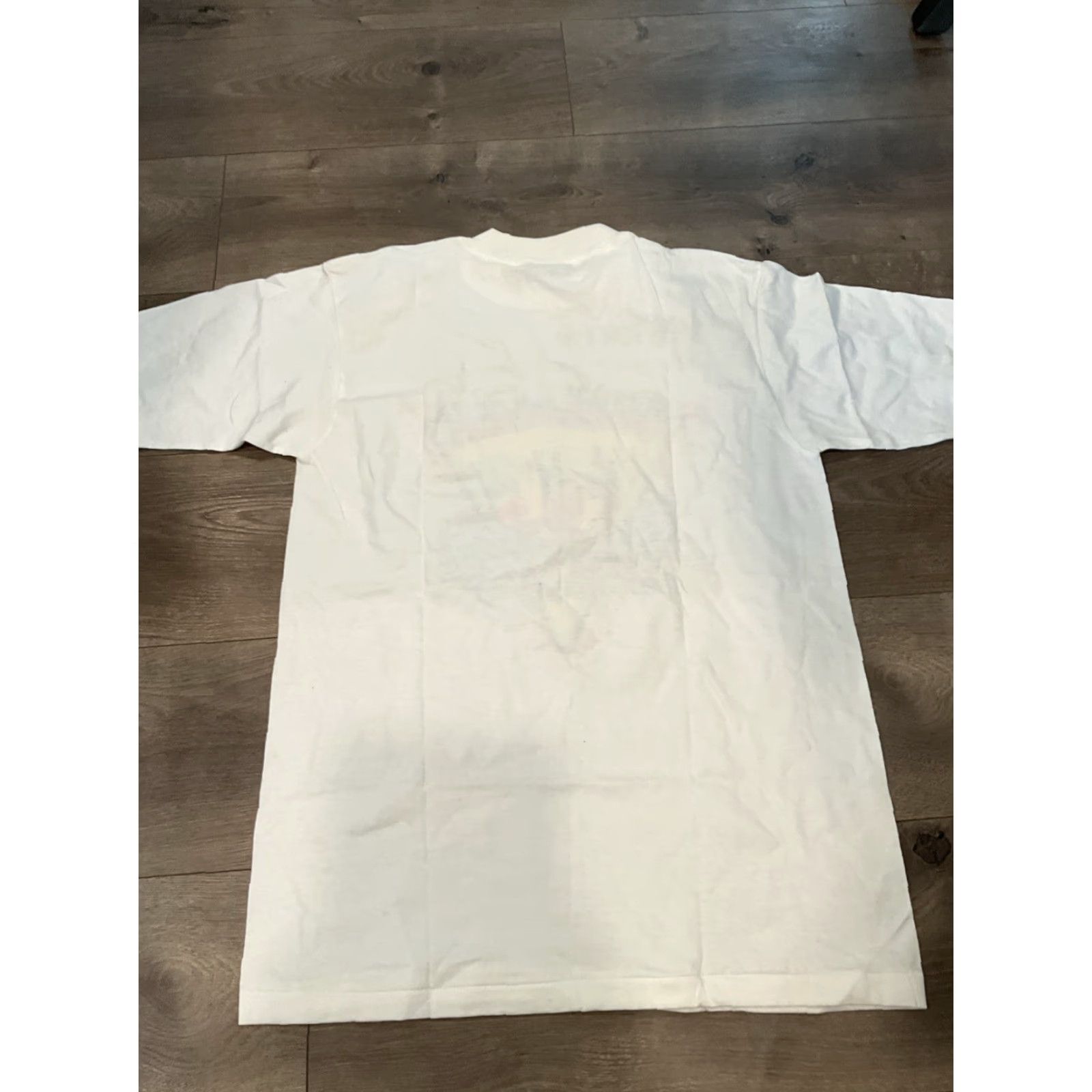 Vintage VINTAGE Oneita Summer Fun In The Sun Men Shirt L White 90s Graphic Print Crew Neck Short Sleeve T-Shirt Regular Mens Size US L / EU 52-54 / 3 - 6 Thumbnail