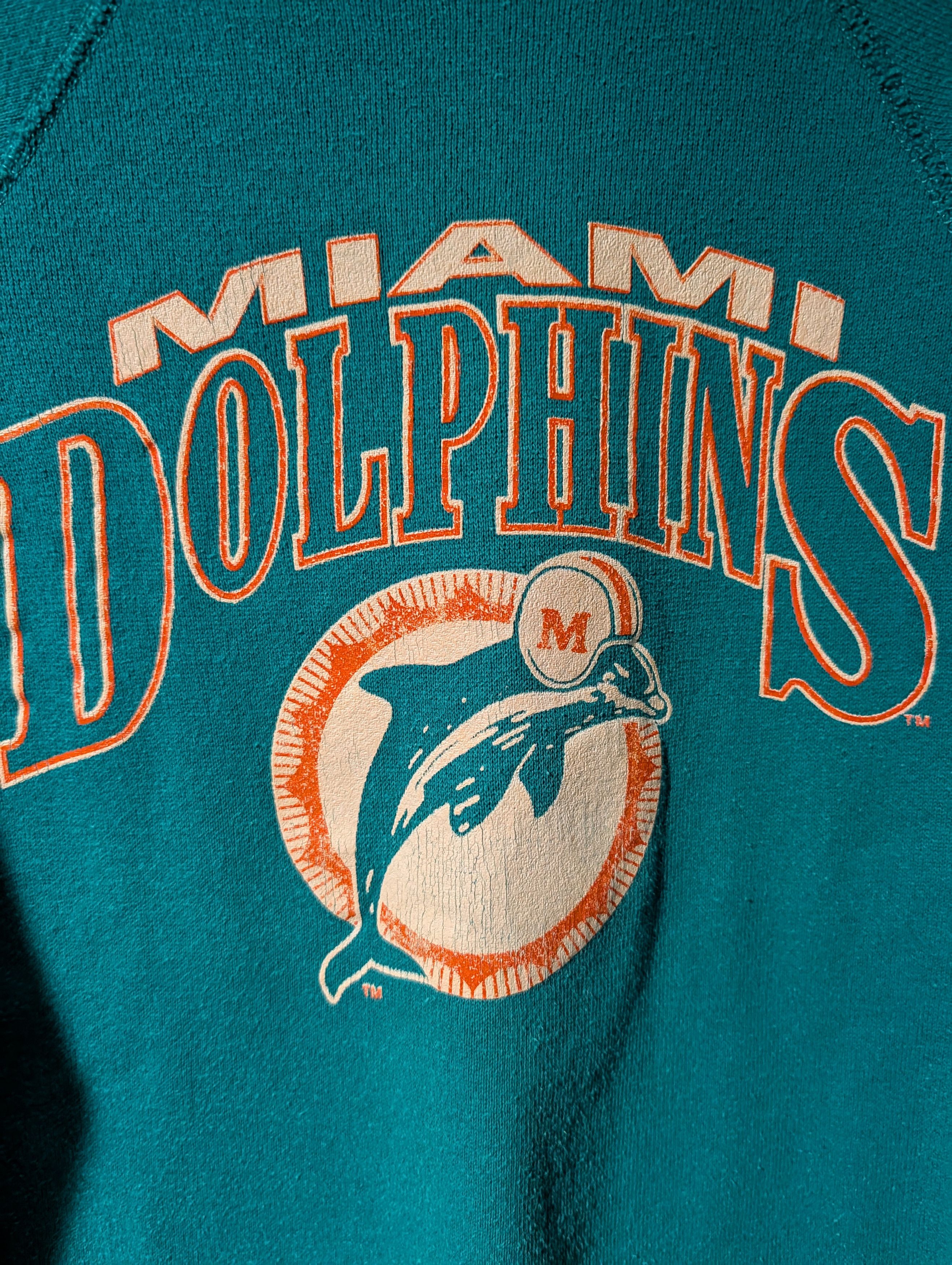 NFL Vintage Miami Dolphins Sweatshirt 80s NFL Crewneck Artex Size US L / EU 52-54 / 3 - 2 Thumbnail