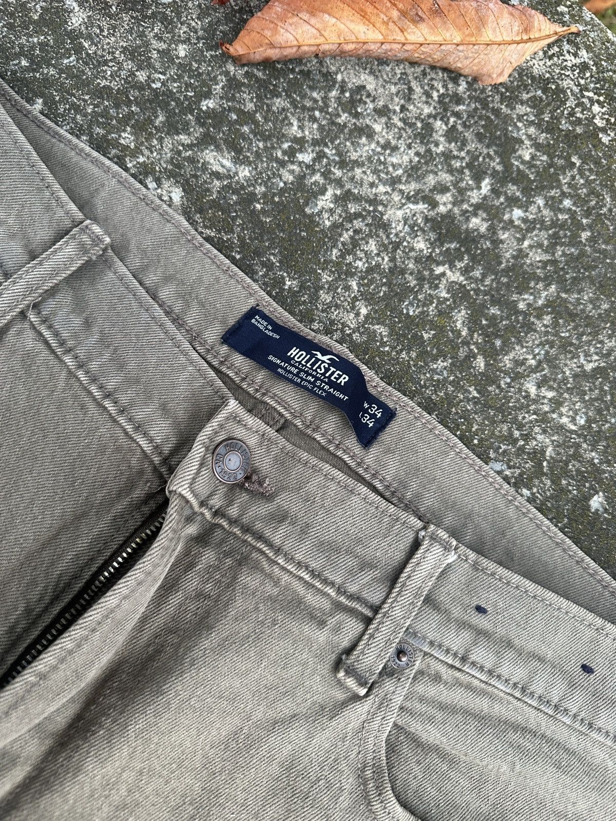 Hollister Khaki Greyish Hollister Co. Regular Fit Denim Jeans Size US 34 / EU 50 - 5 Thumbnail