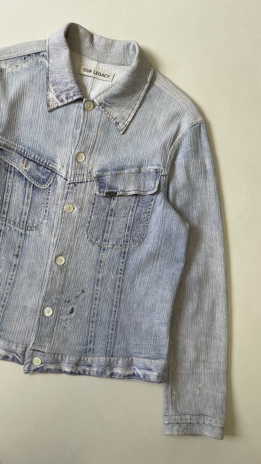 Our Legacy Trompe-l'œil Pleated Denim Print Shirt Size US M / EU 48-50 / 2 - 7 Thumbnail