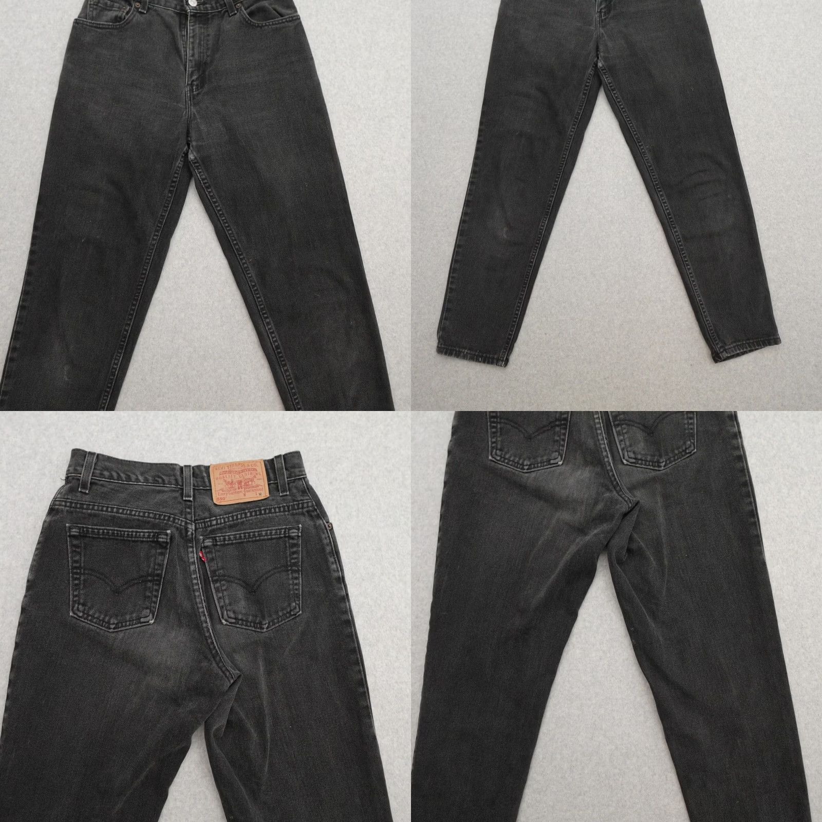 Levi's VINTAGE Levi's 550 Jeans Womens 26 Black Charcoal Wash 26x30 Tapered Relaxed Fit Denim Size 26" / US 2 / IT 38 - 9 Thumbnail