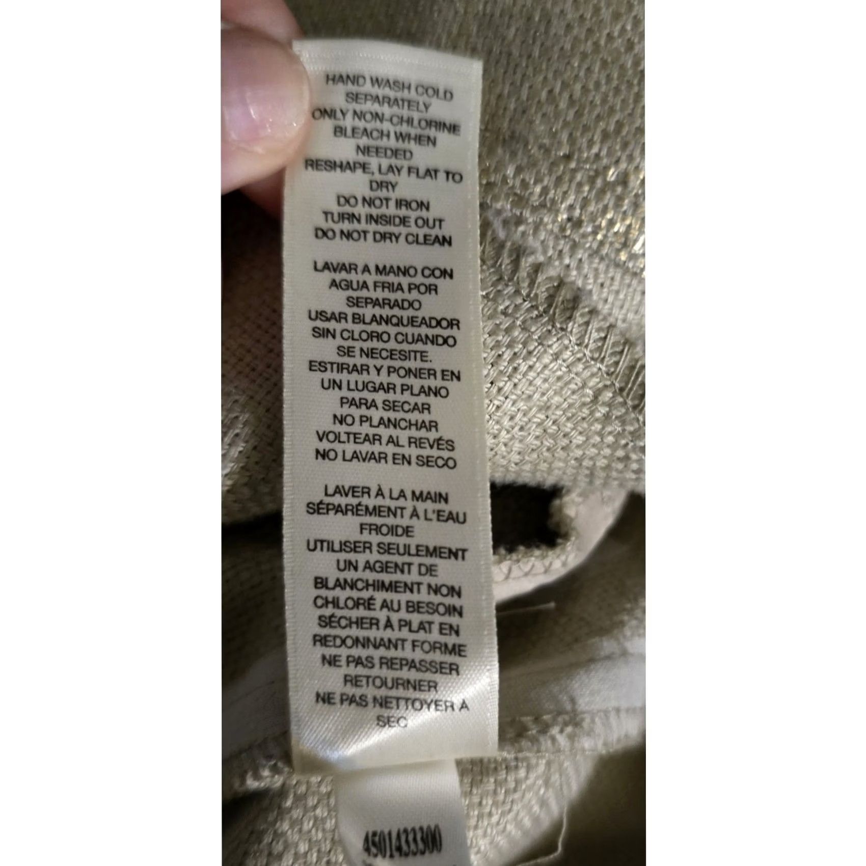 Vintage Chico's Jacket Womens 1 Medium Champagne Gold Metallic Linen Asymmetric Zip Size ONE SIZE - 6 Thumbnail