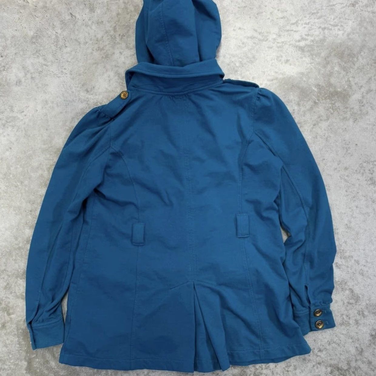 Juicy Couture VINTAGE Juicy Couture Jacket Womens Medium Blue Hooded Double Breasted Peacoat Pockets Coat Size M / US 6-8 / IT 42-44 - 6 Thumbnail