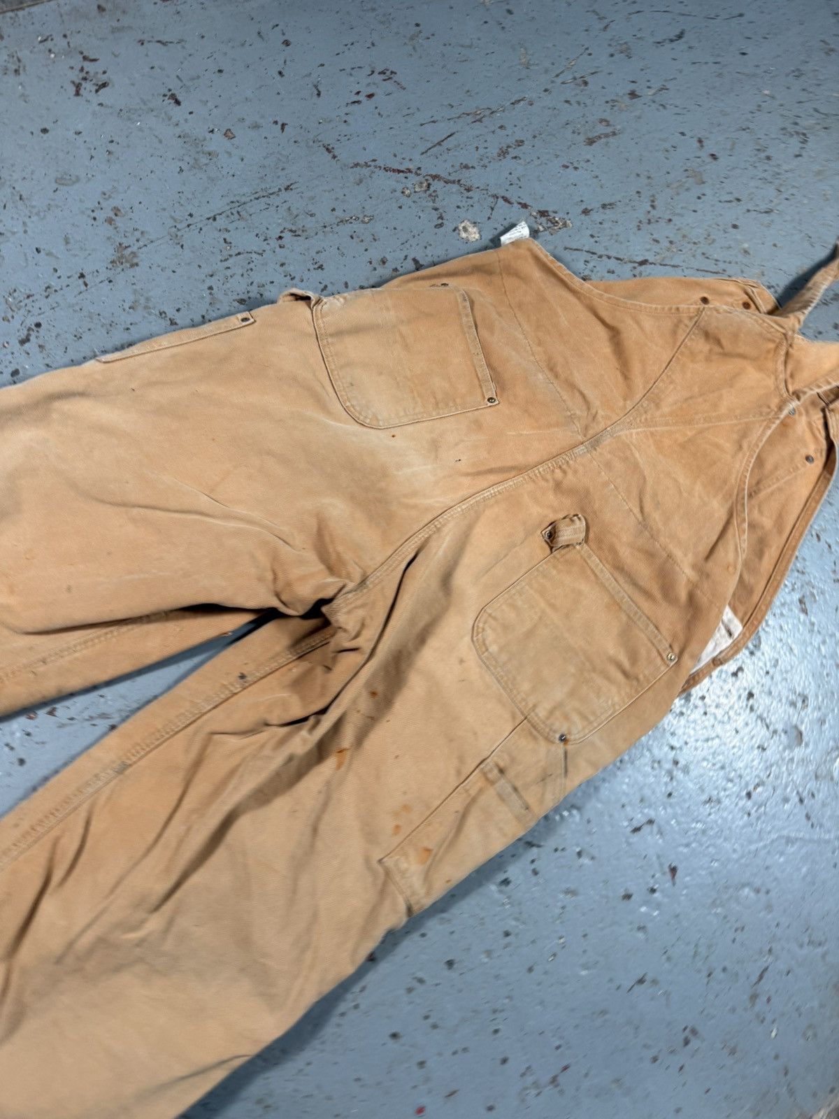 Carhartt Vintage Distressed Thrashed Faded Beige Carhartt Overalls Size US 42 / EU 58 - 7 Thumbnail