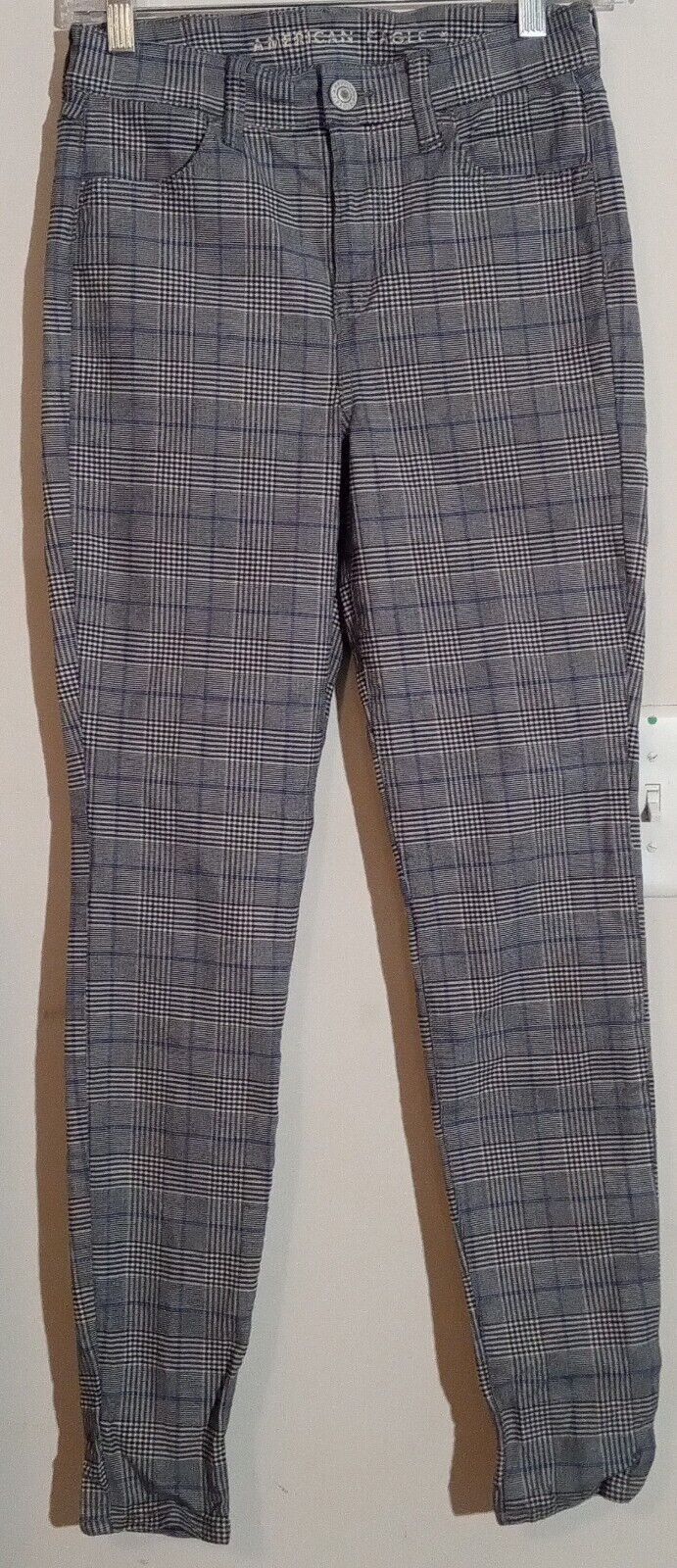 American Eagle Outfitters AE Skinny Jean Women's 0 Hi-Rise Jegging Plaid Stretchy Size 25" / US 0 / IT 36 - 1 Thumbnail