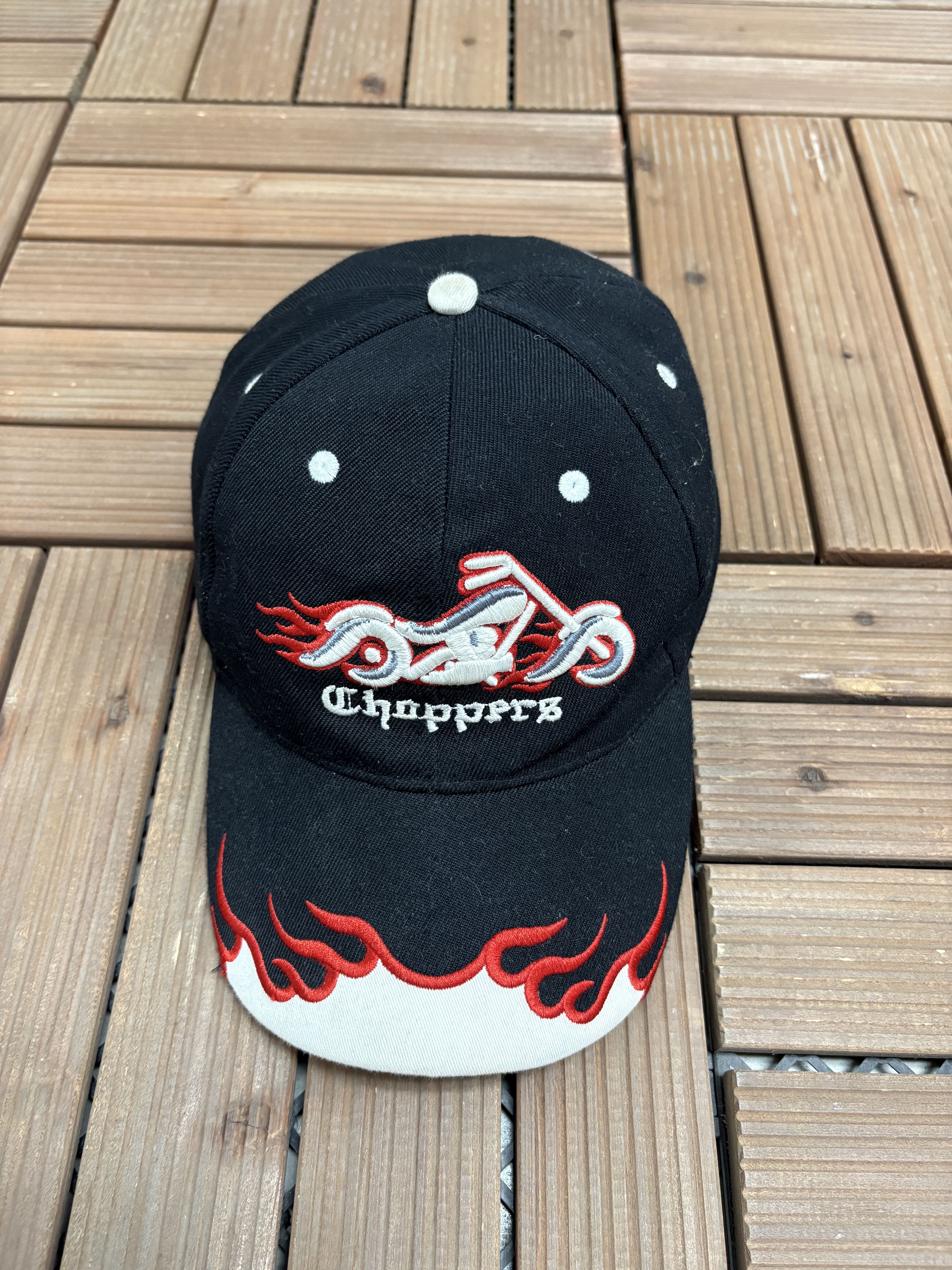 Vintage Choppers Motorcycle Vintage Black Strap Back Hat Cap Size ONE SIZE - 2 Thumbnail