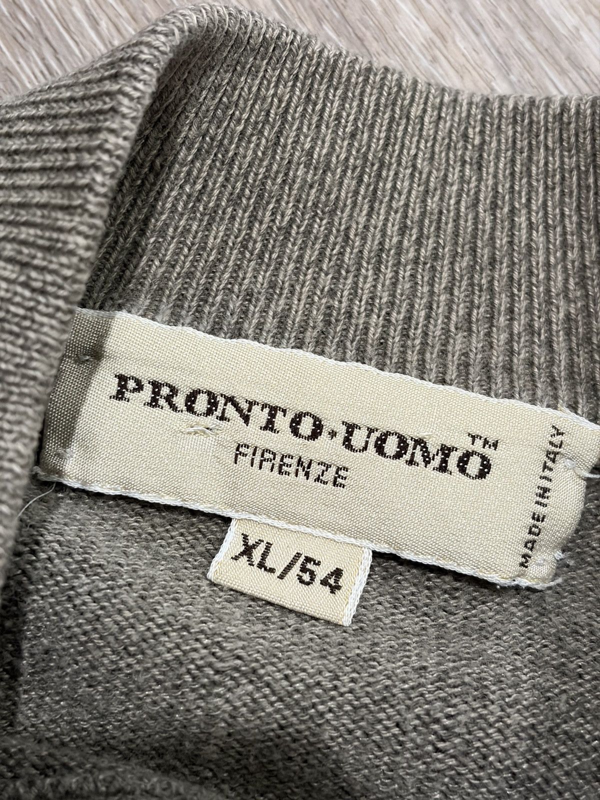Pronto Uomo Pronto Uomo Firenze Mock Neck Ribbed Knit Sweater Vintage Size US XL / EU 56 / 4 - 5 Thumbnail