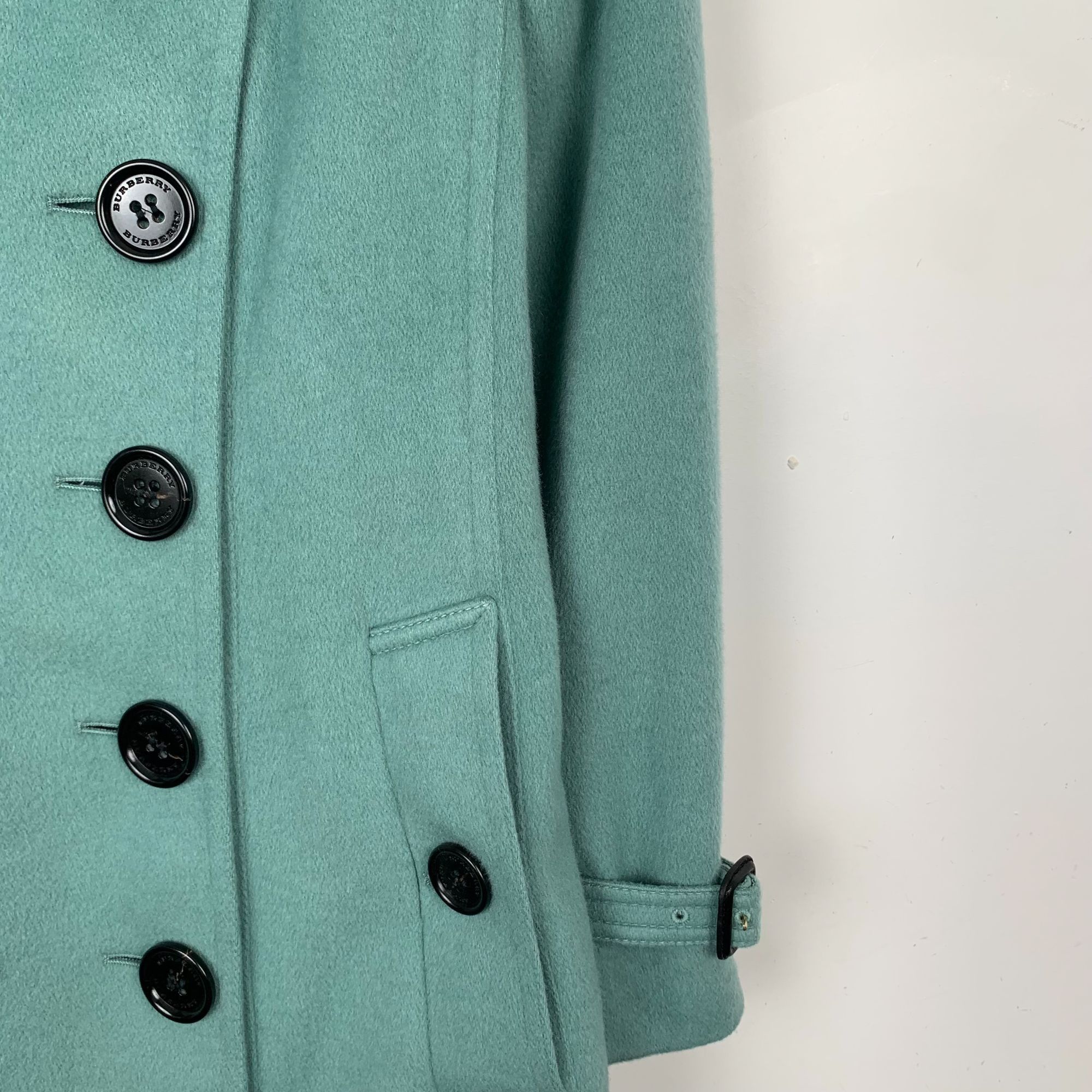 Burberry Burberry Green Cashmere Belted Coat (Size 38) Size XS / US 0-2 / IT 36-38 - 6 Thumbnail