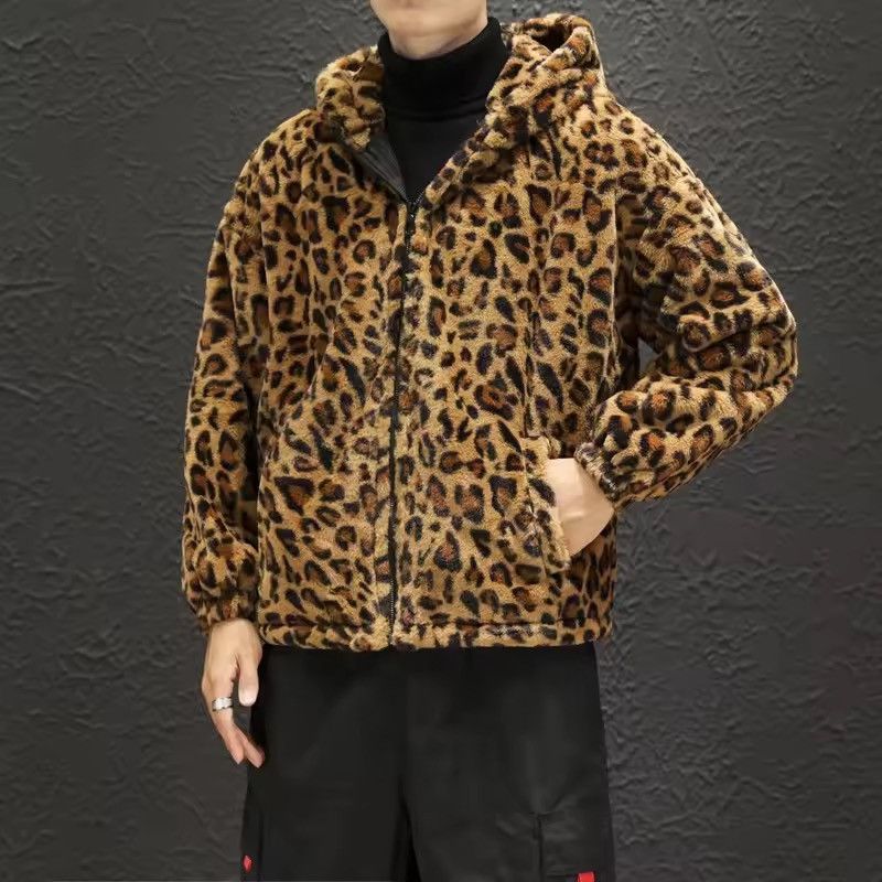 Japanese Brand Leopard Print Fleece Hoodie – Cozy, Trendy Size US XL / EU 56 / 4 - 4 Thumbnail