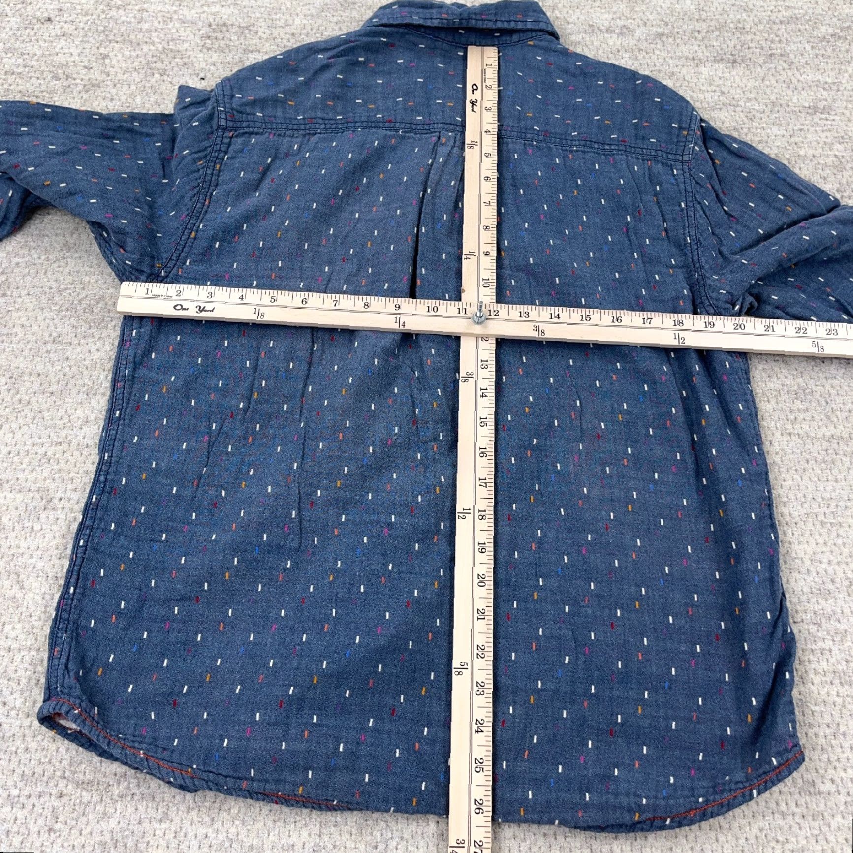 Carbon2Cobalt Carbon 2 Cobalt Shacket Jacket Medium Blue Men Lined Pocket Spotted Camp Mens Size US M / EU 48-50 / 2 - 6 Thumbnail