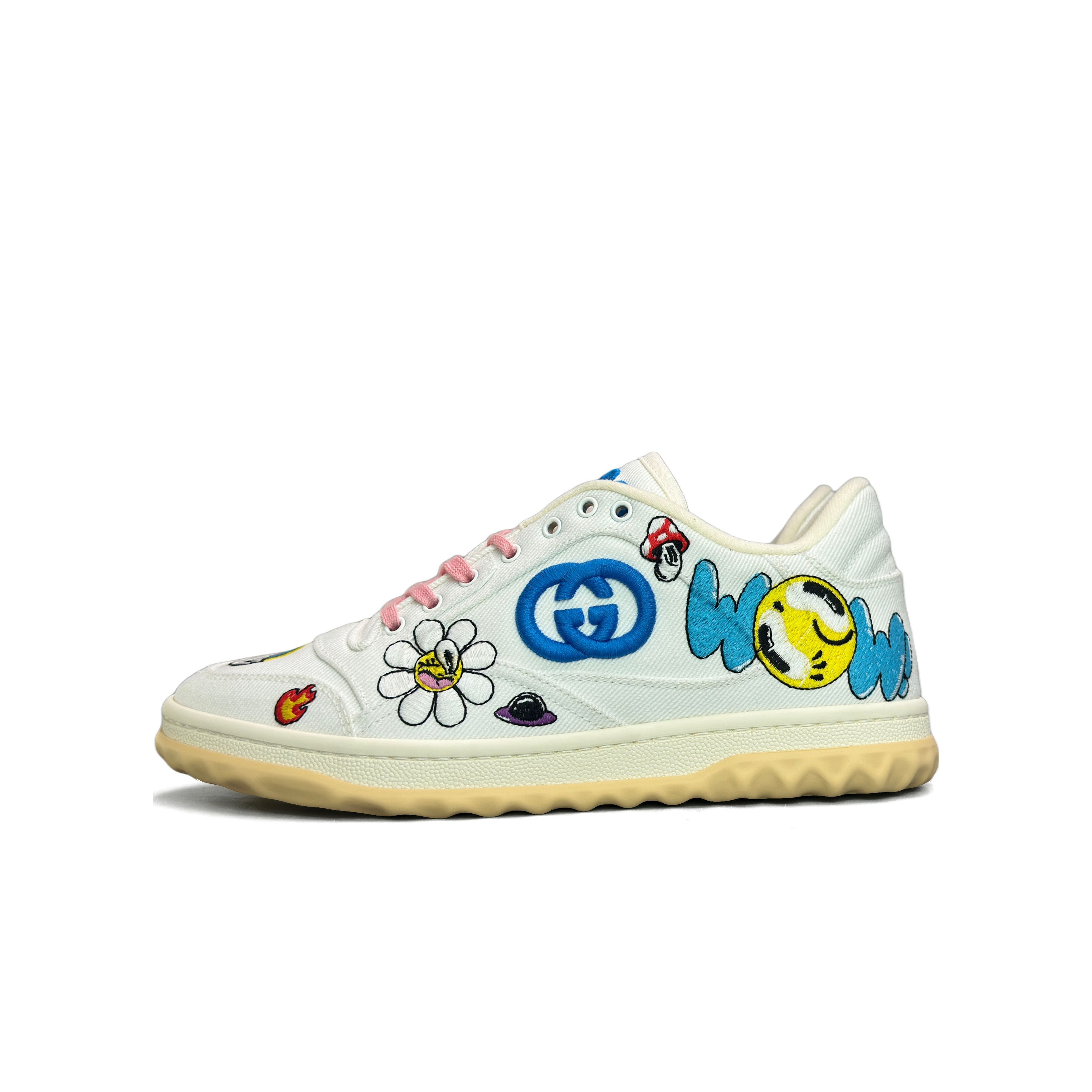 Gucci Gucci MAC80 Embroidered Low-Top Sneakers Size 37 Size US 7 / IT 37 - 1 Thumbnail
