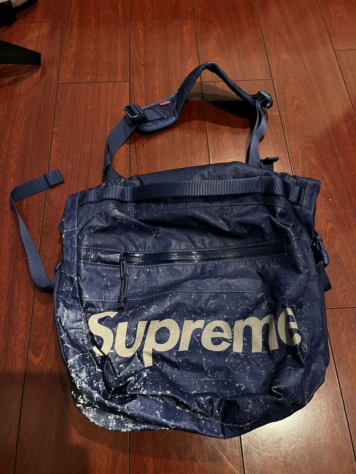 Supreme Waterproof Reflective Speckled Shoulder Bag Blue, Men's