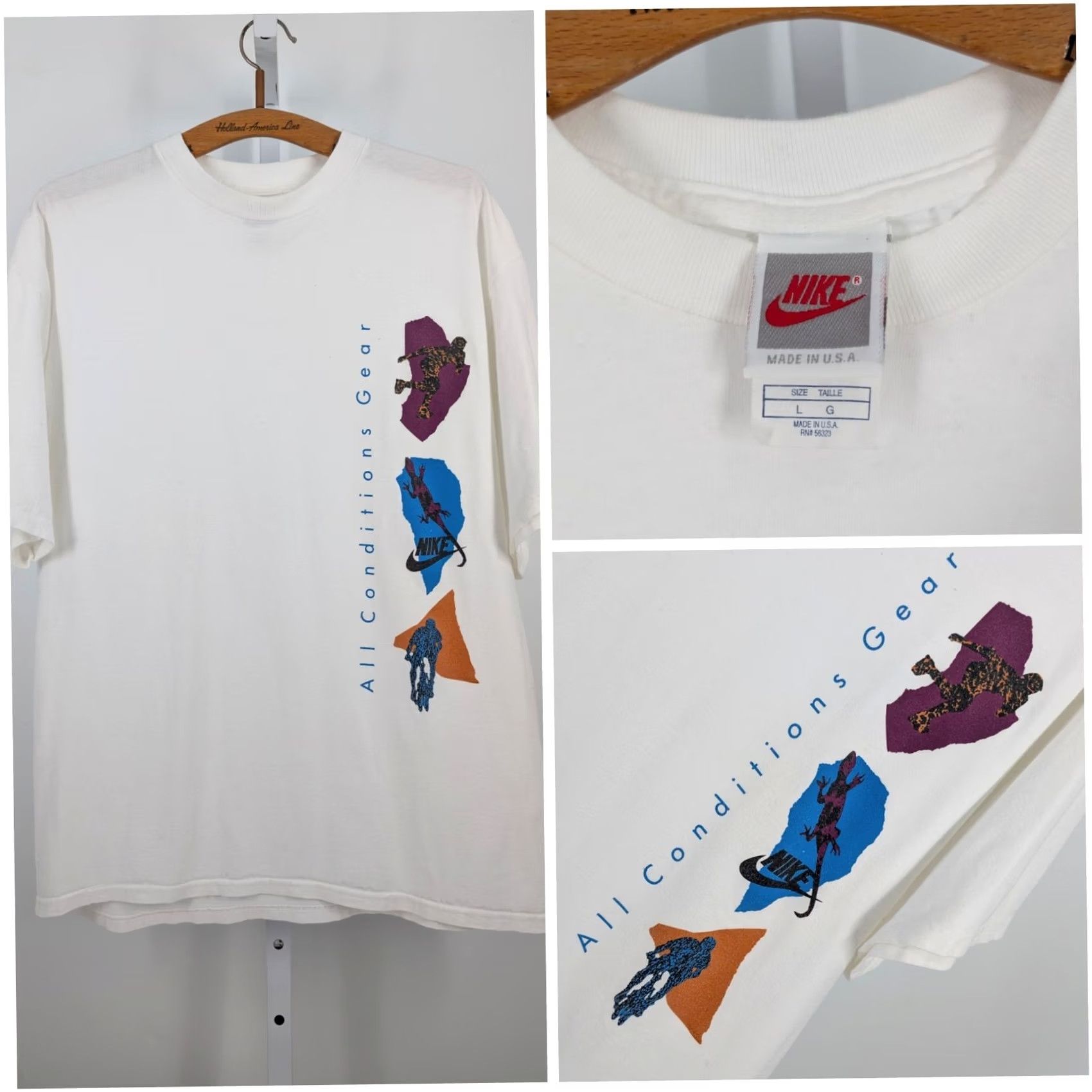 Nike ACG VINTAGE Nike ACG USA Graphic T Shirt XL White 90s Sports Outdoor Logo Crew Neck Short Sleeve Men Size US XL / EU 56 / 4 - 2 Thumbnail