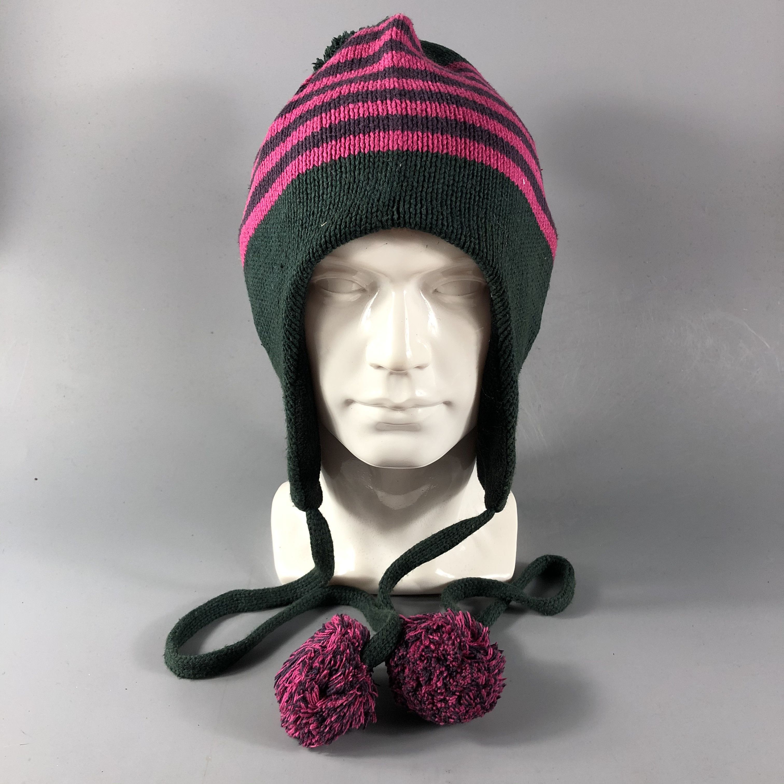 image of Gap Striped Earflap Beanie Snowcap Snow Hat B653, Men's