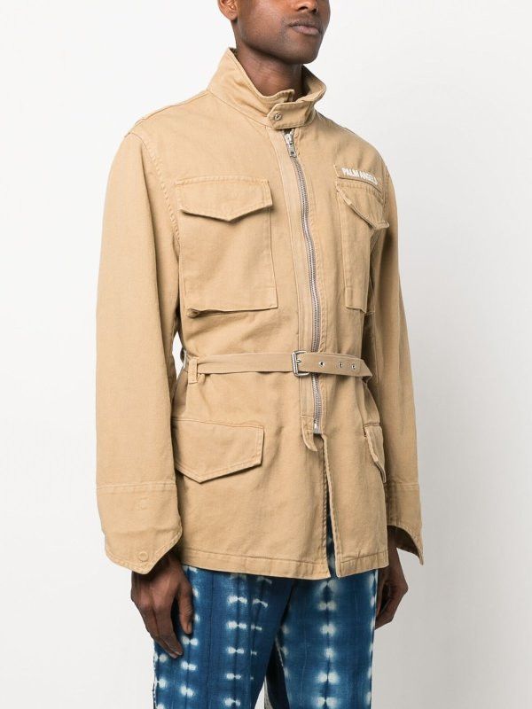 Palm Angels o1y0325 Logo Jacket in Beige Size US M / EU 48-50 / 2 - 2 Thumbnail
