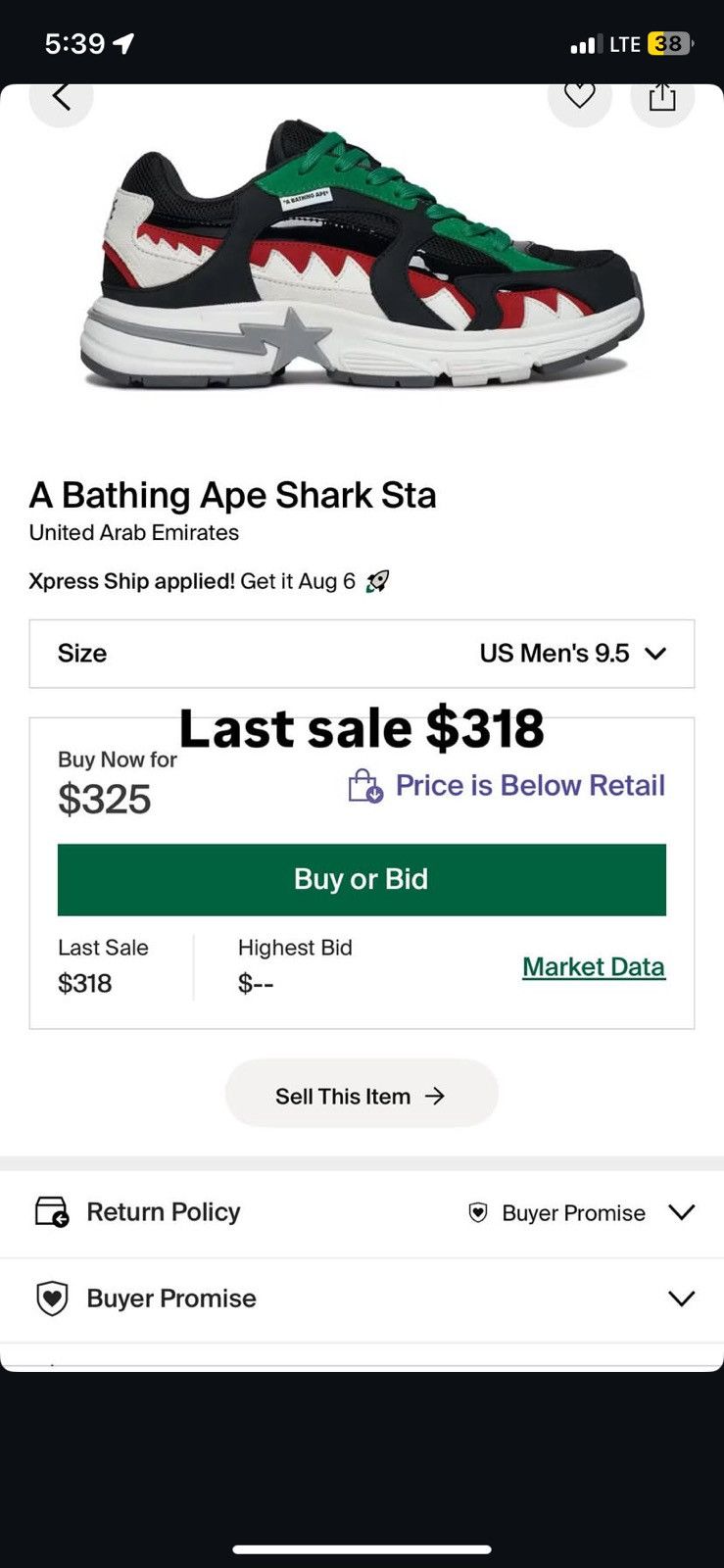 Bape Brand new sharksta dubai editon Size US 9.5 / EU 42-43 - 11 Thumbnail