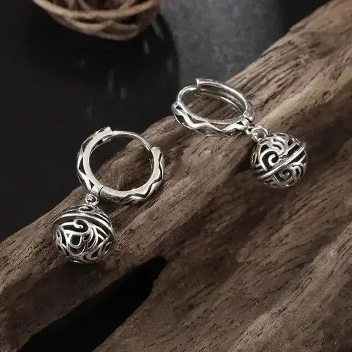 Other Hollow Small Ball Hoop-Shaped Copper Earring Size ONE SIZE - 2 Thumbnail