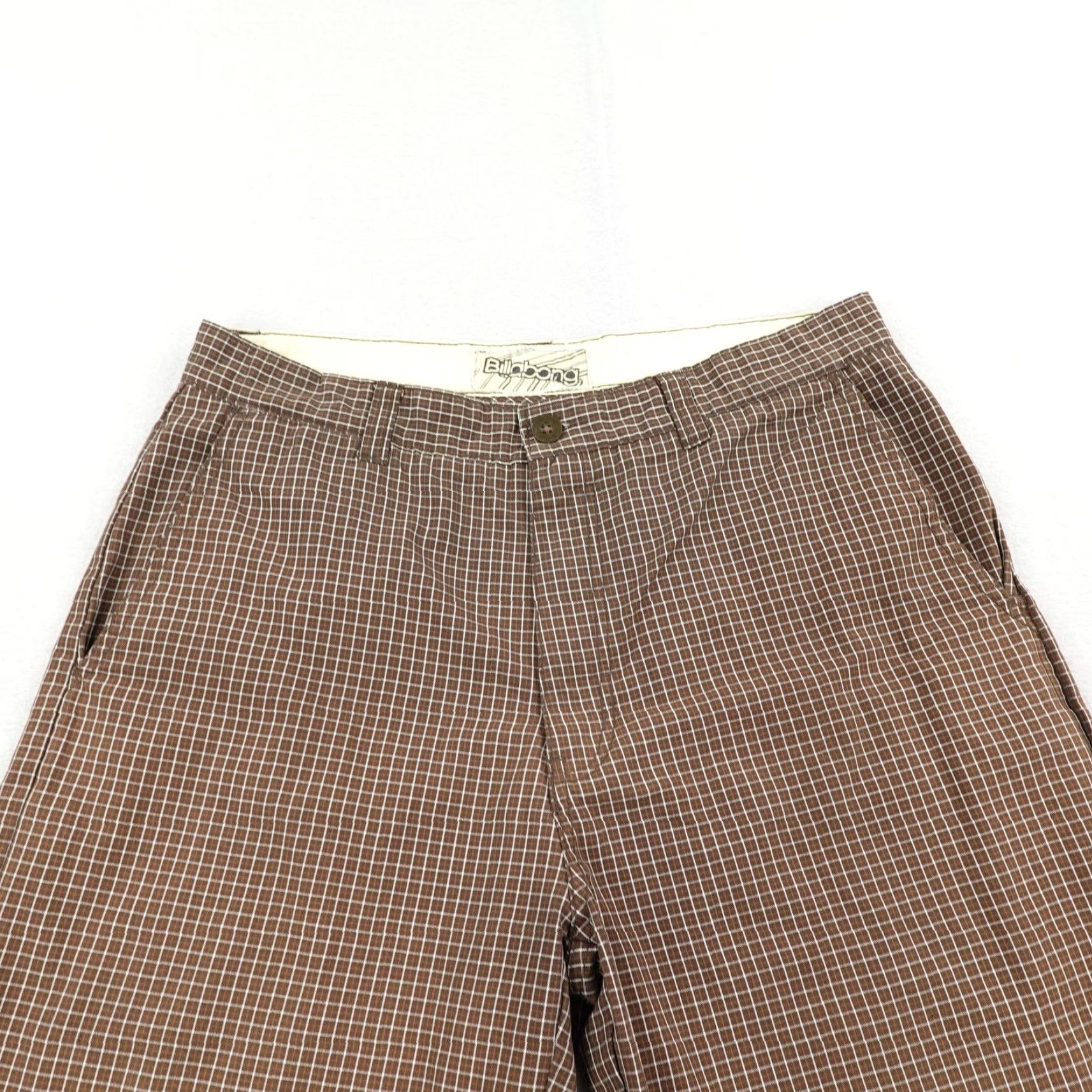 Billabong Billabong Shorts Mens 32 Brown White Plaid Chino Skateboarding Skate Surf Skater Size US 32 / EU 48 - 3 Thumbnail
