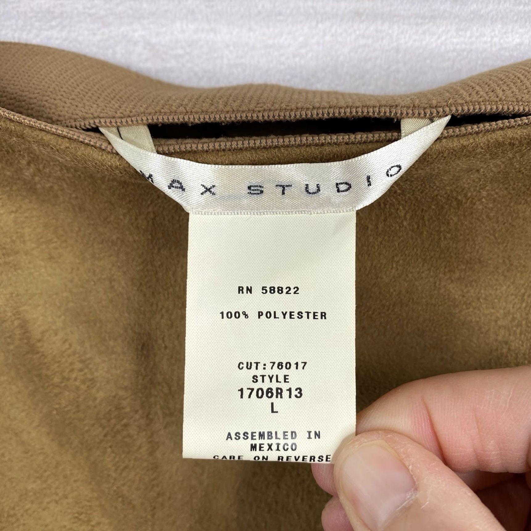 Vintage VINTAGE Max Studio Skirt Womens L Brown Faux Suede Pencil Pull On Stretch NWT Knee Length 90s Size 36" / US 14 / IT 50 - 6 Thumbnail